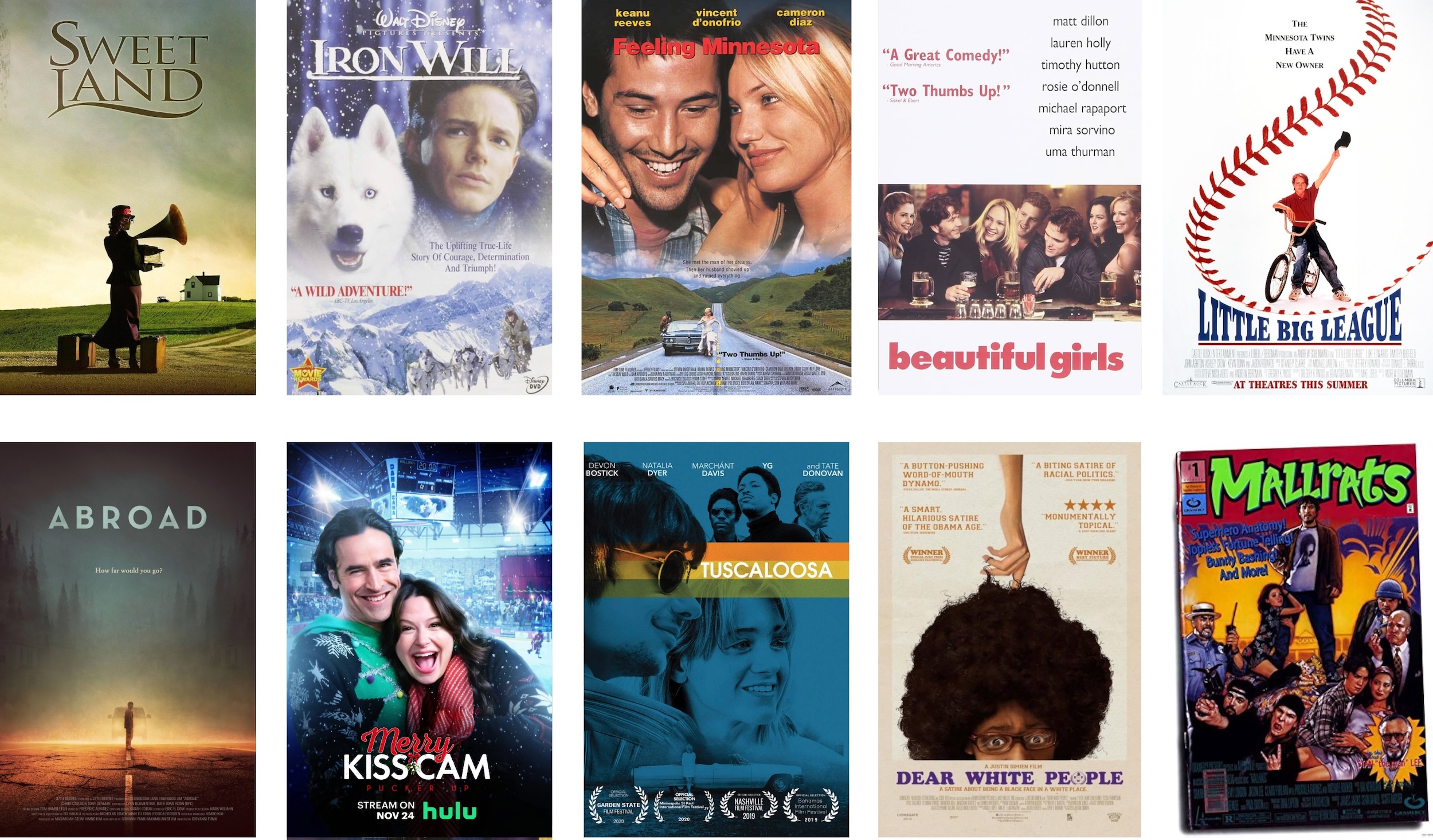 A collage of movies that were made in Minnesota