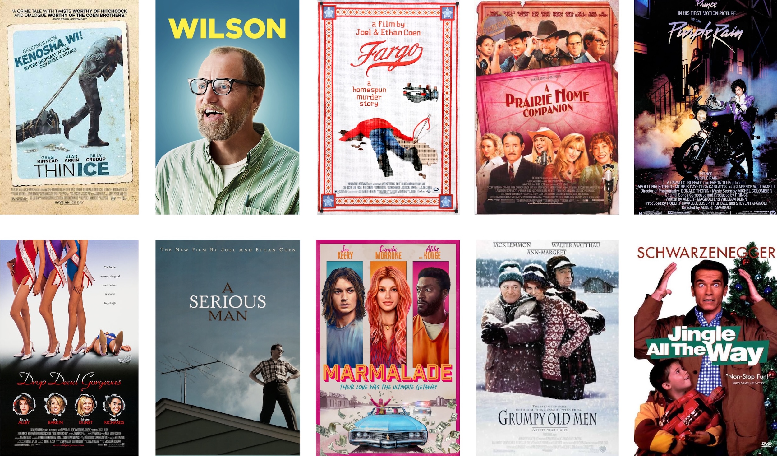 A collage of movies that were made in Minnesota