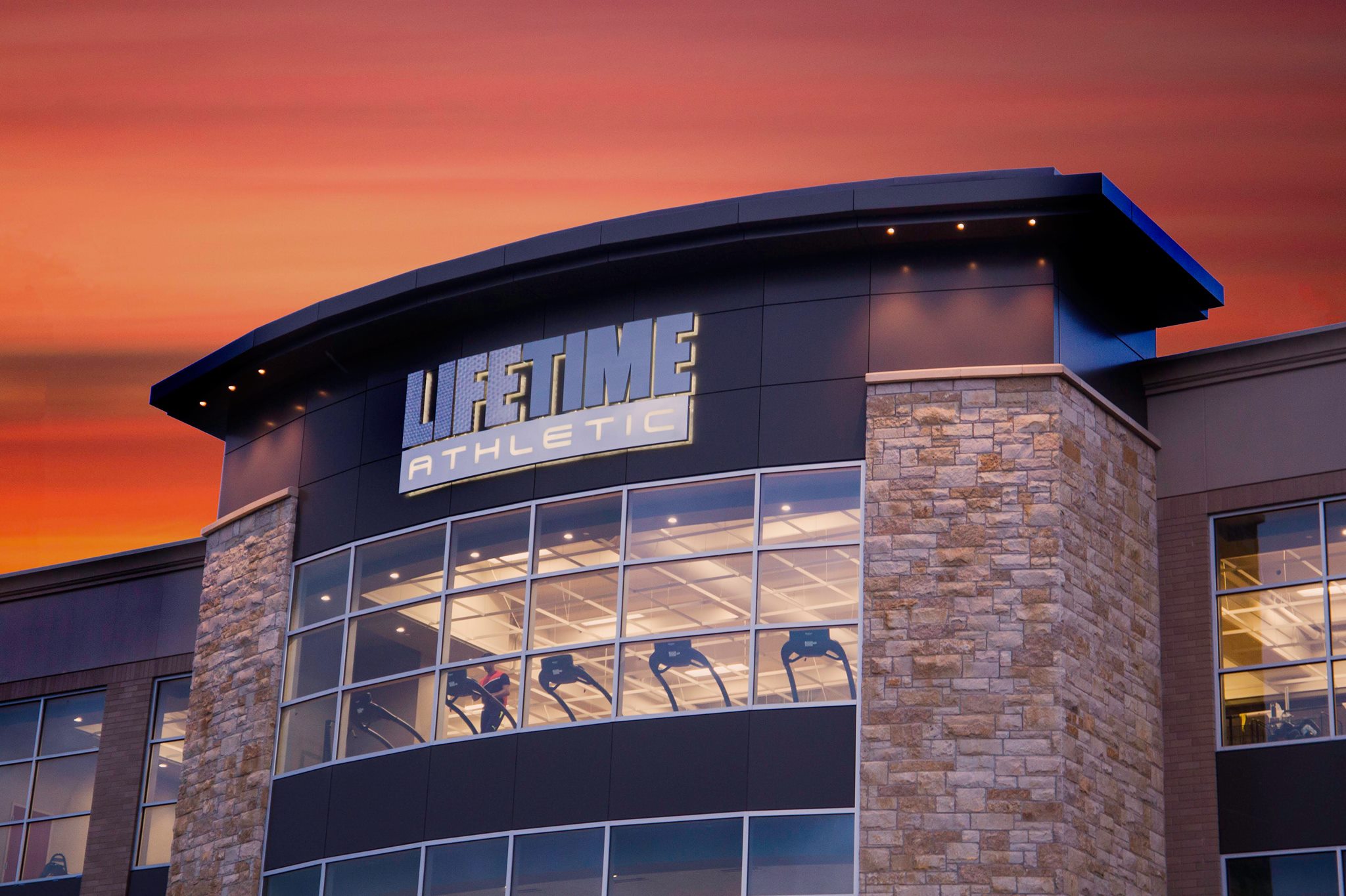 The exterior of Life Time Fitness' Highland Park location