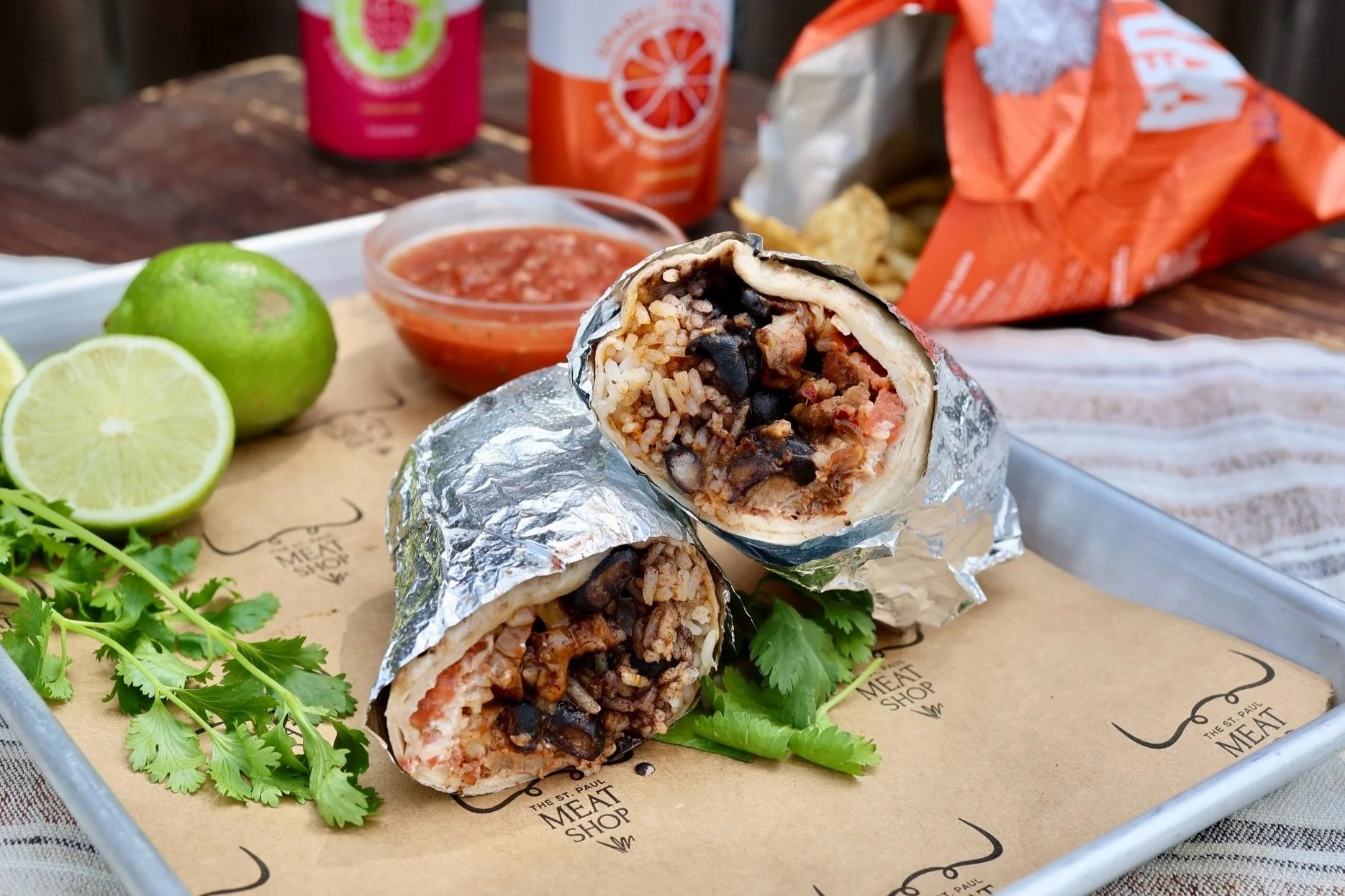 A burrito at St. Paul Meat Shop