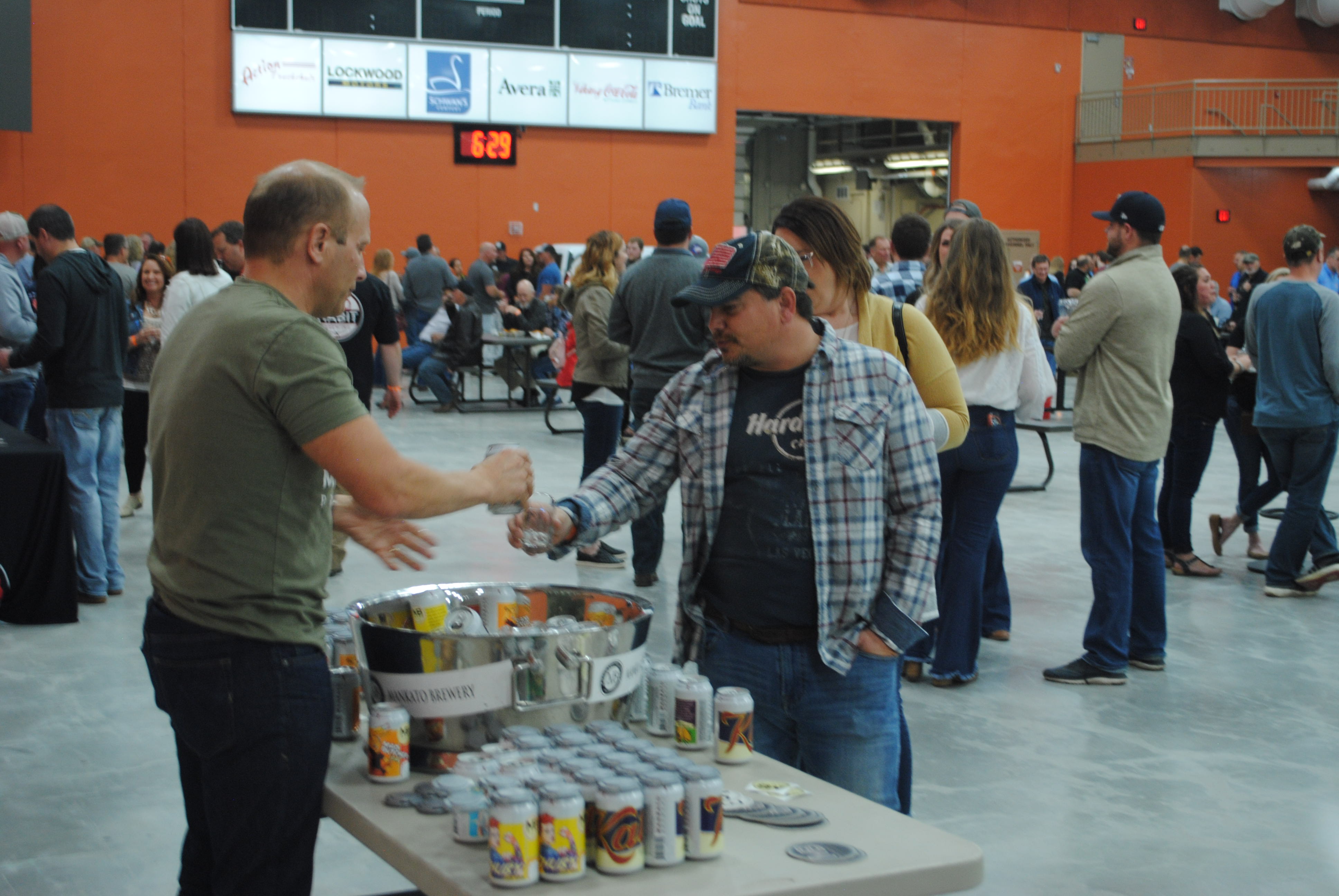 Vendor serving beer samples