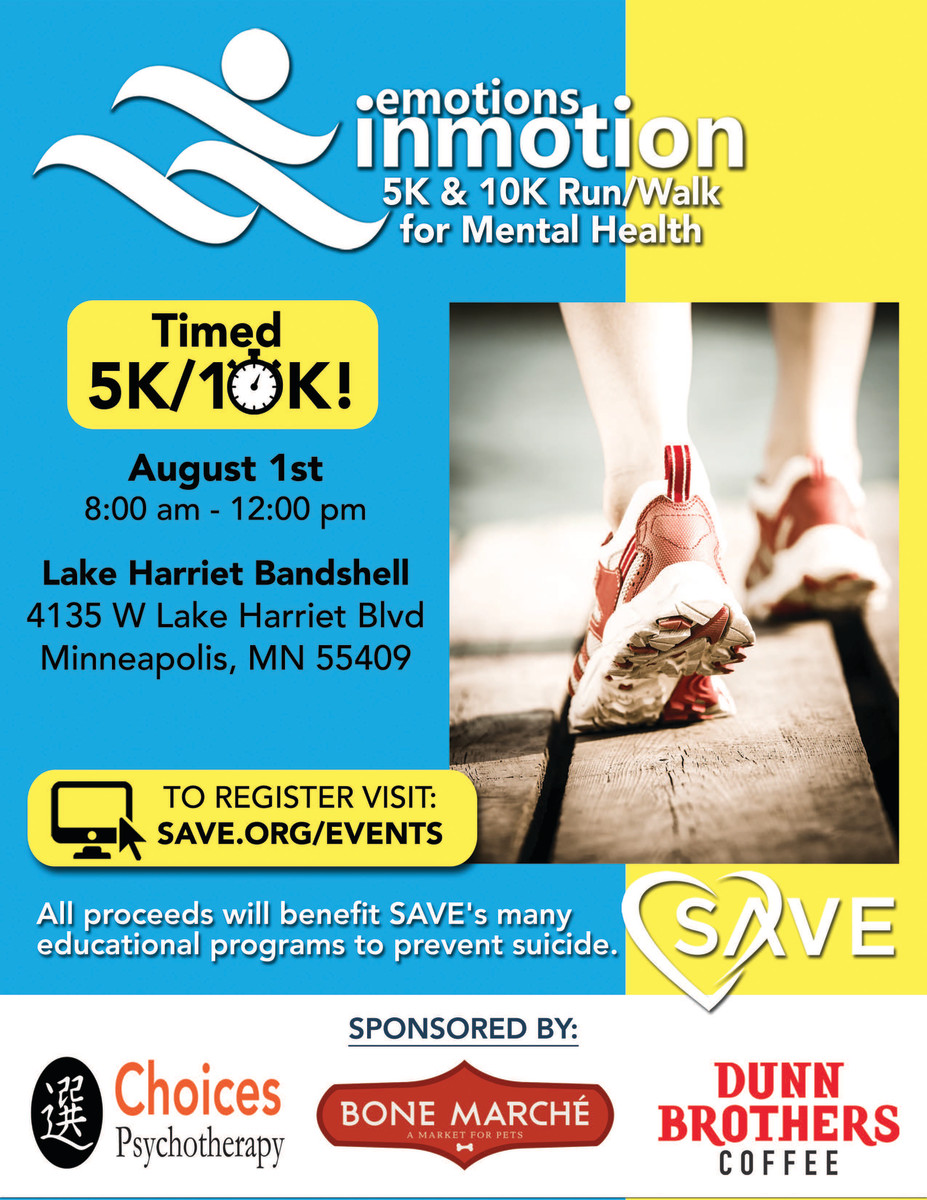 Emotions in Motion 5K & 10K Run/Walk for Mental Health Minneapolis