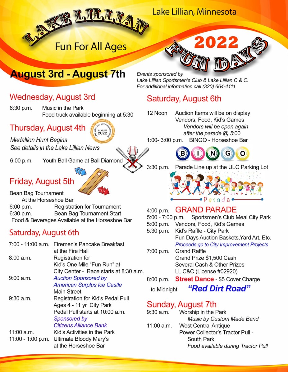 Lake Lillian Fun Days Explore Minnesota
