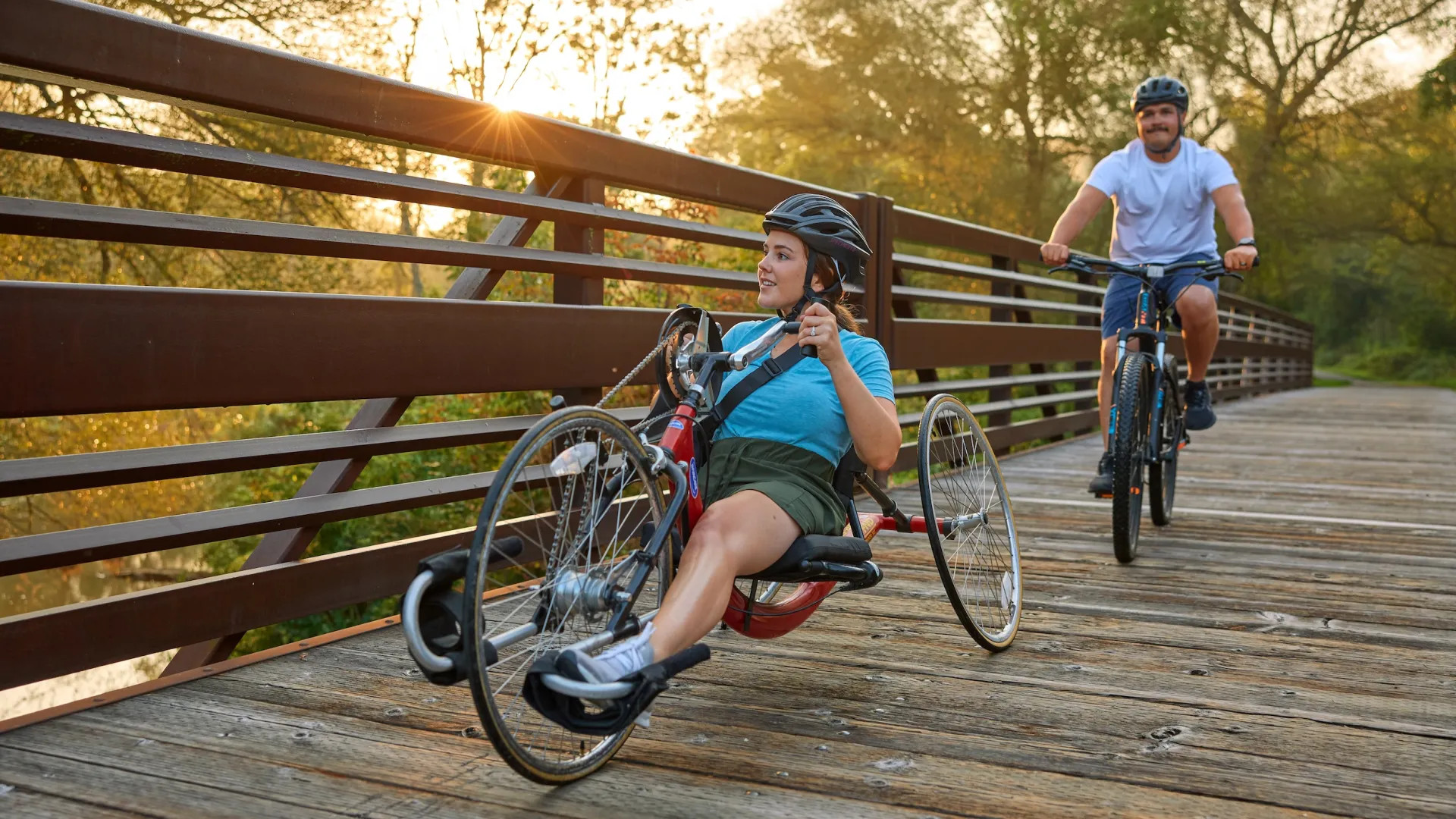 Two bikers on the Cannon Valley Trail