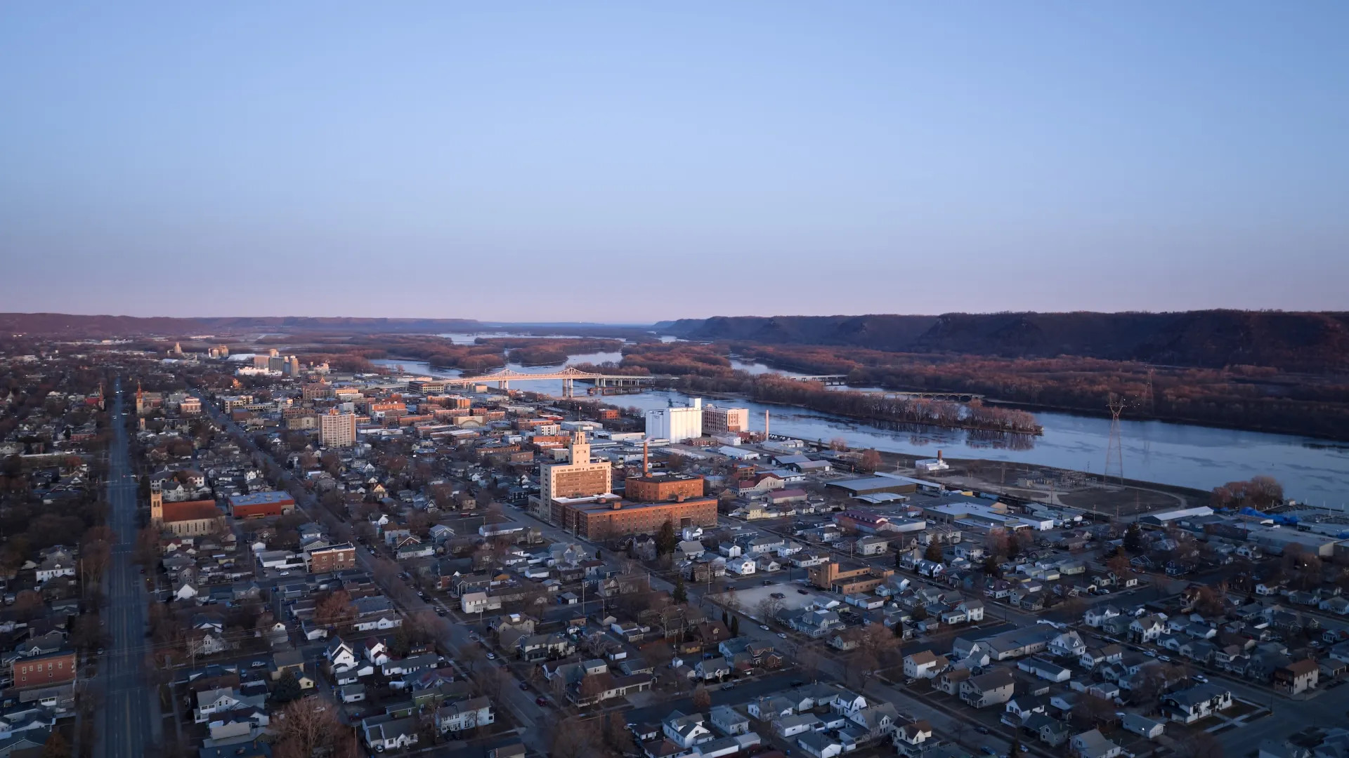 An aerial view of Winona