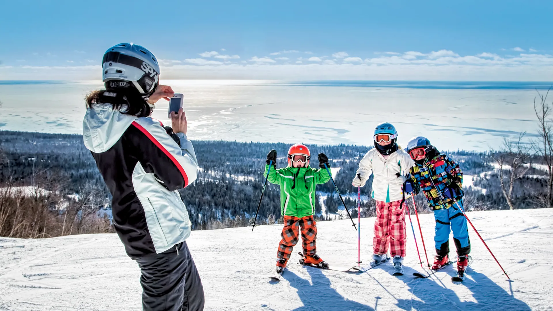 Family on top of Lutsen Mountains