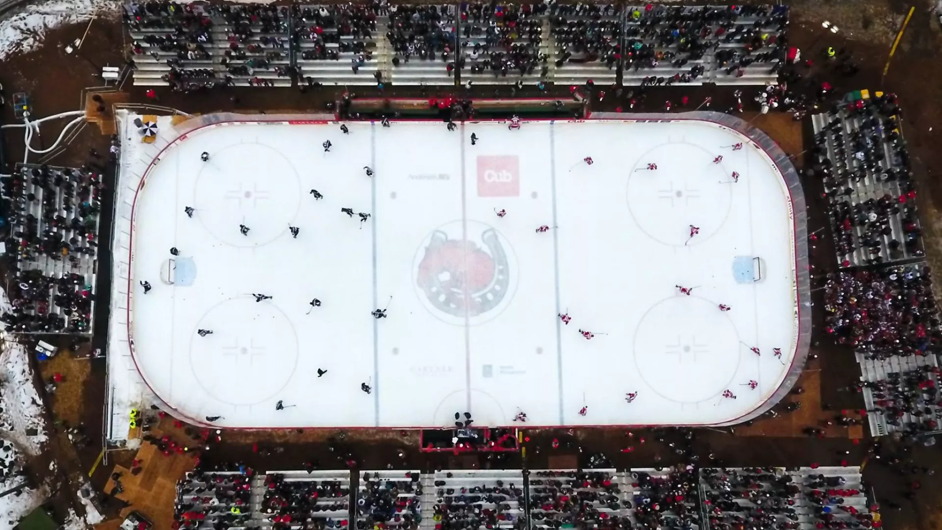 Outdoor hockey rink for Hockey Day Minnesota