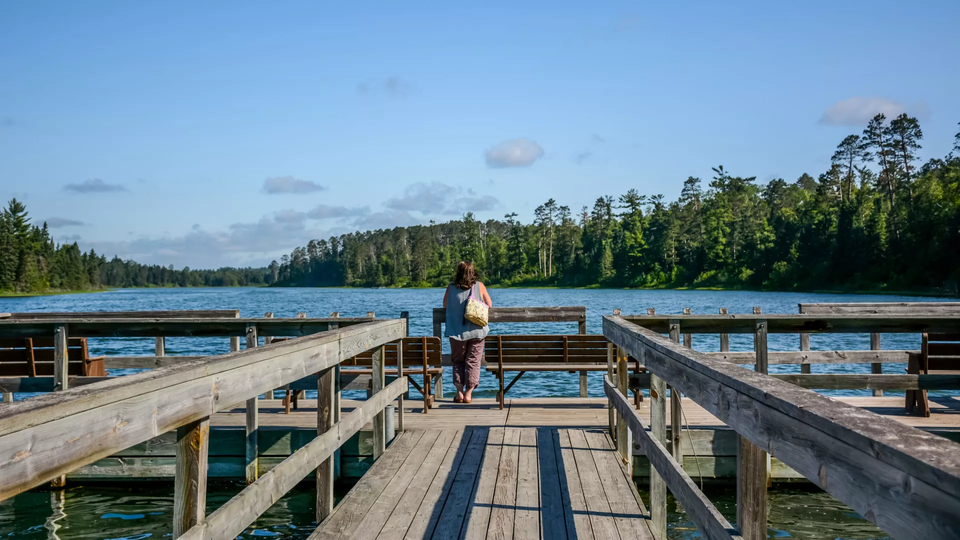 Woman on dock at Itasca State Park