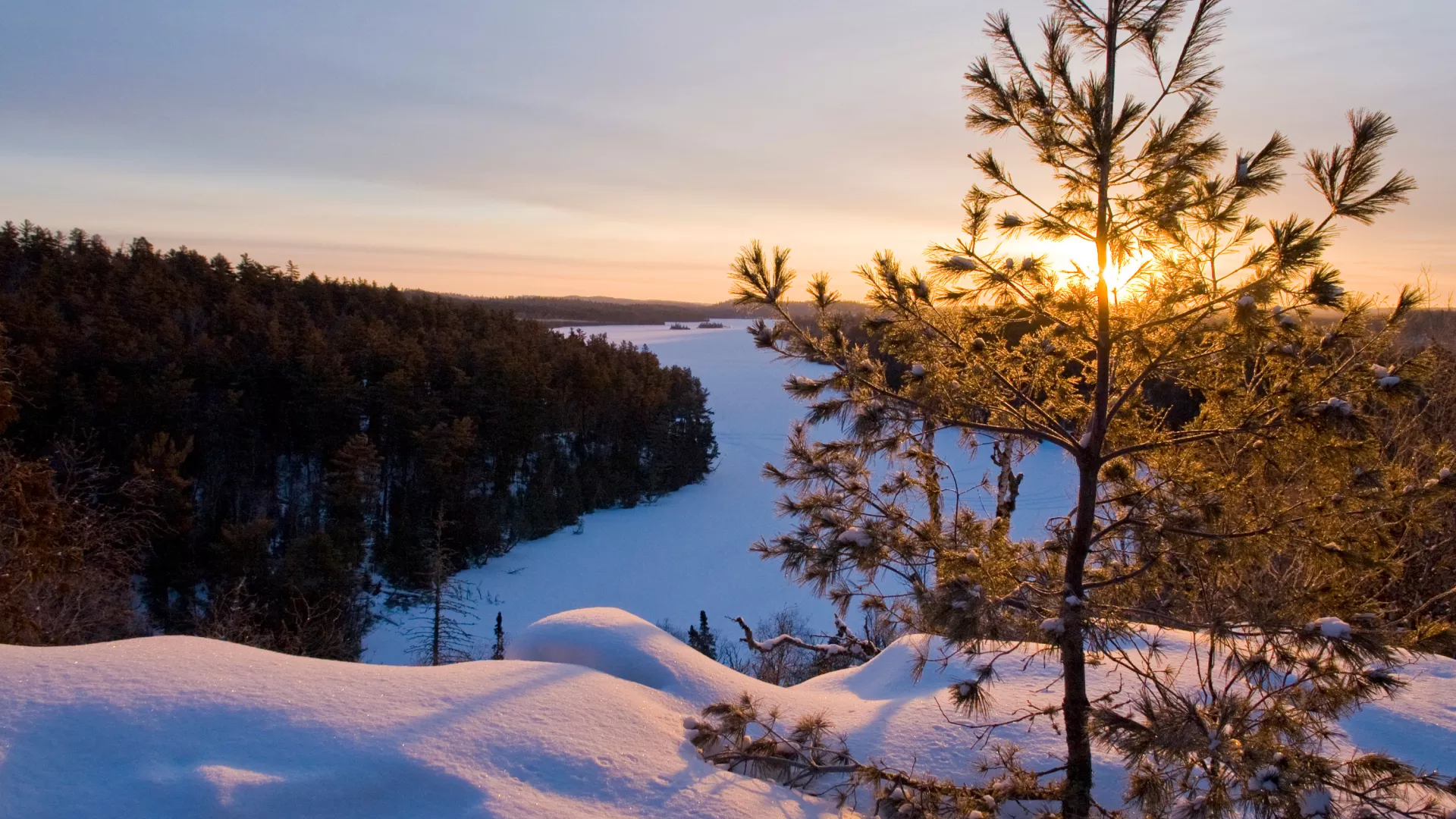 Winter landscape, West Bearskin Lake, Gunflint Trail