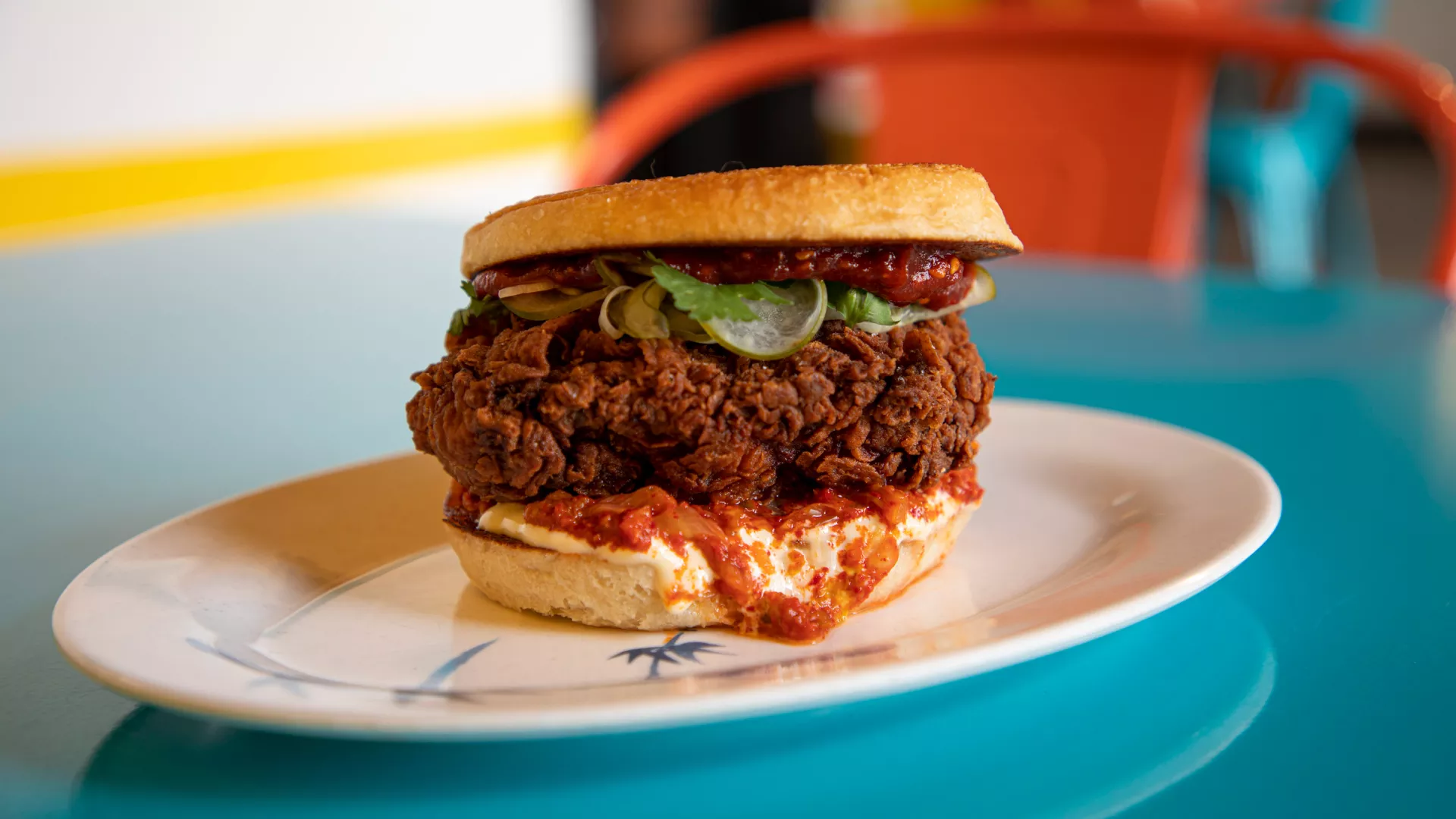 The double fried chicken sandwich at Sol Ave. Kitchen