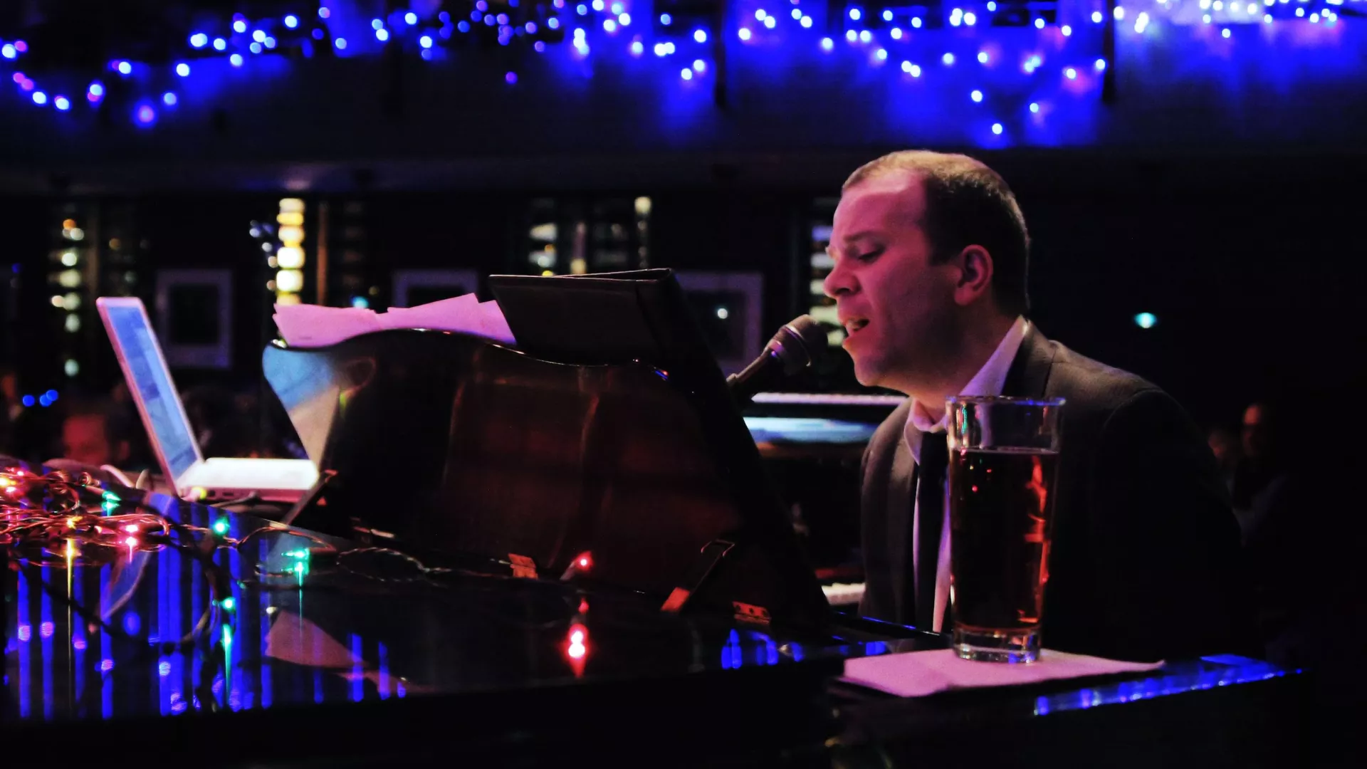 A musician performs at the Dakota Jazz Club