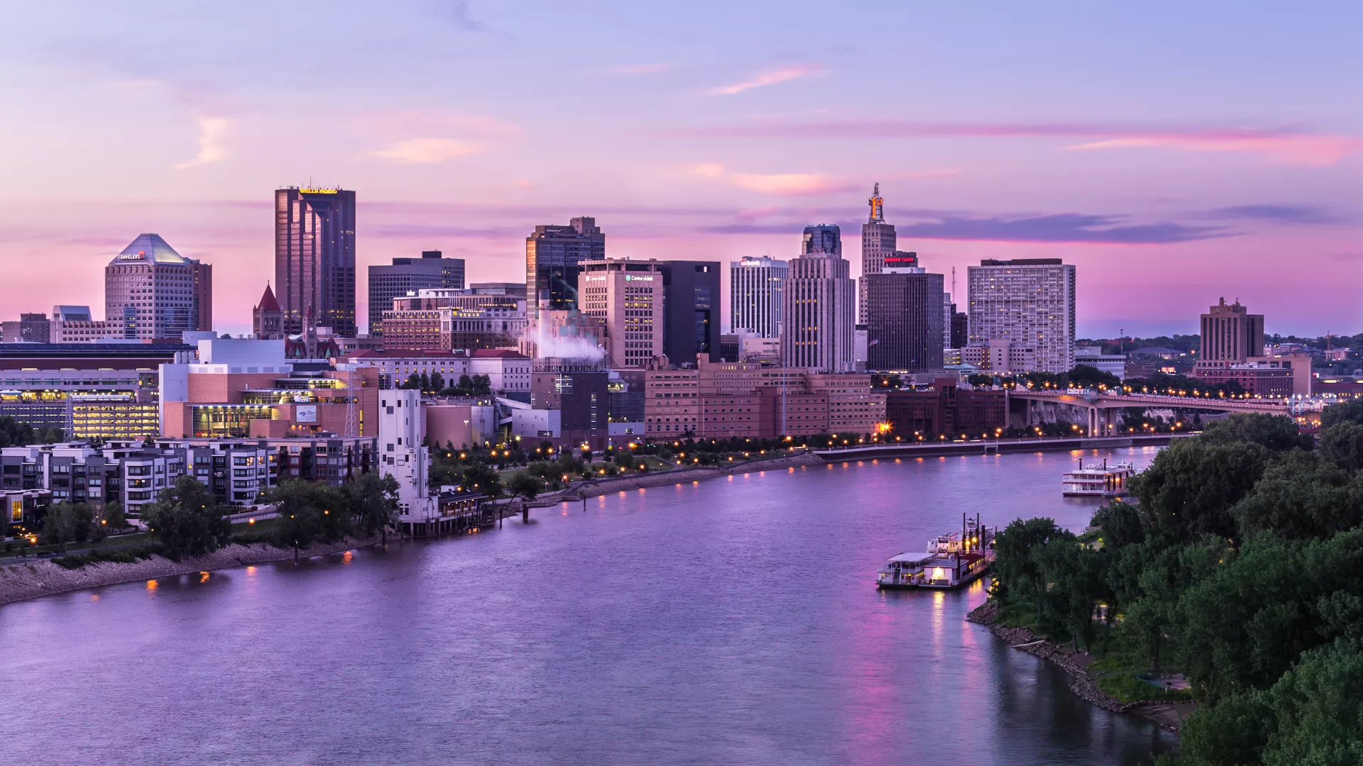 Downtown St. Paul at sunset