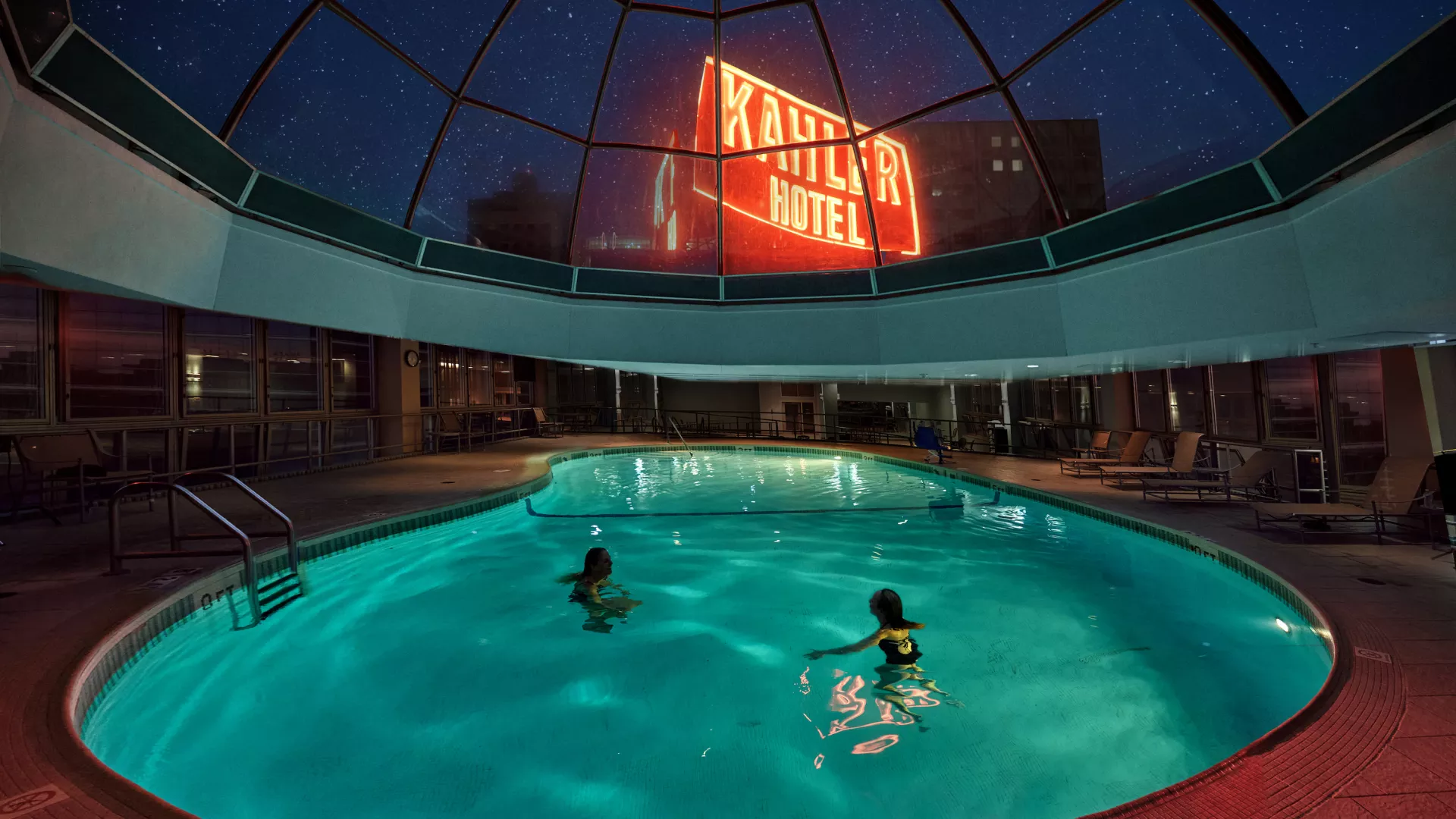 The pool at the Kahler Grand Hotel