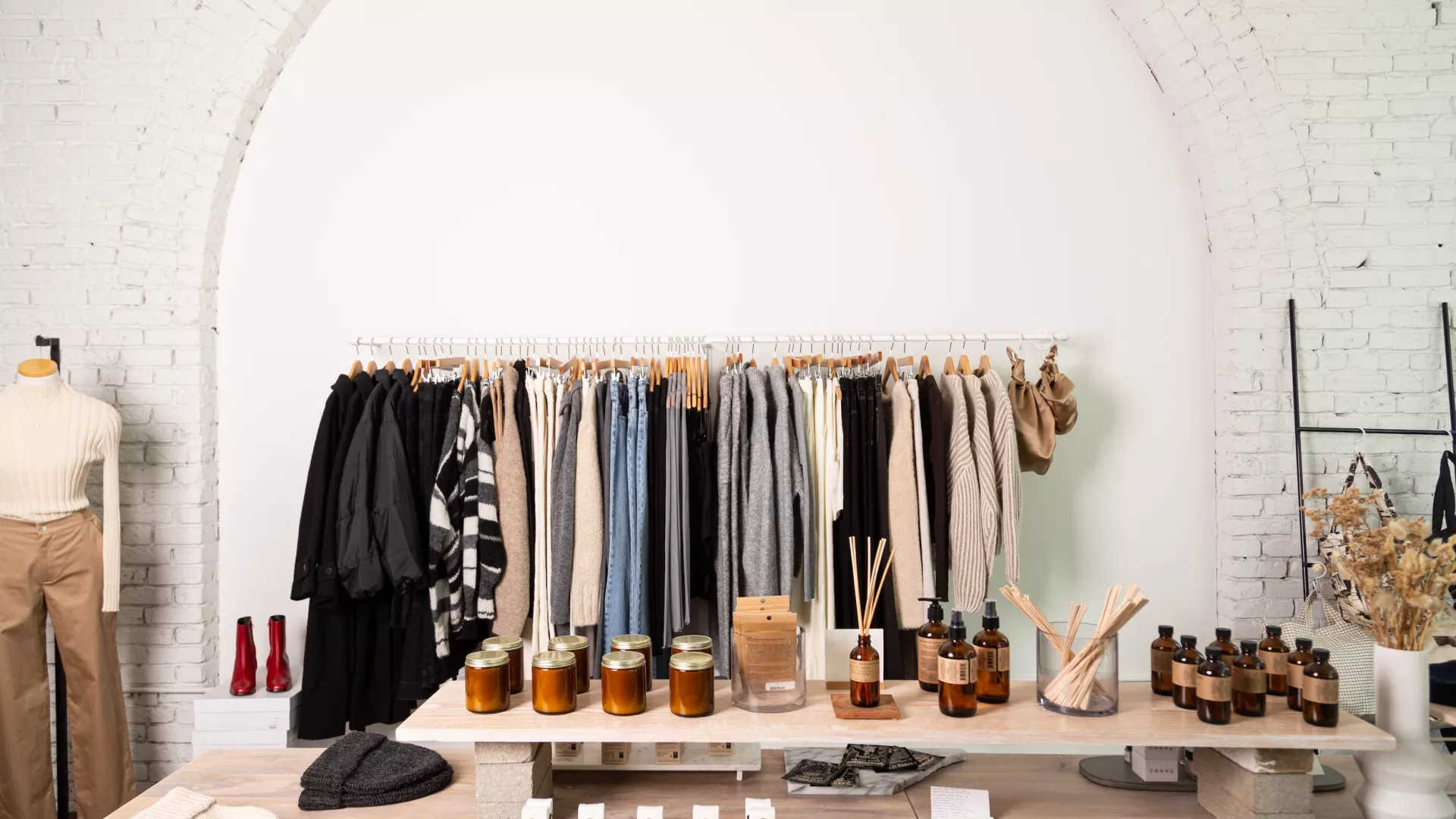 Clothing racks at the Minneapolis boutique Parc