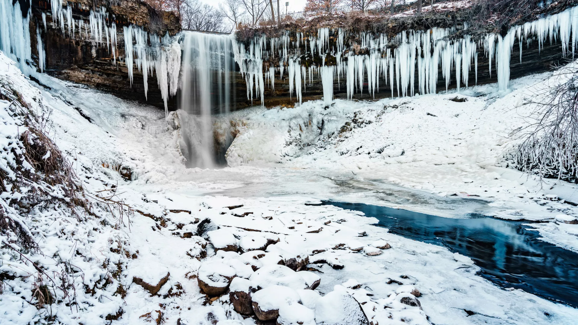 Minnehaha Falls in winter