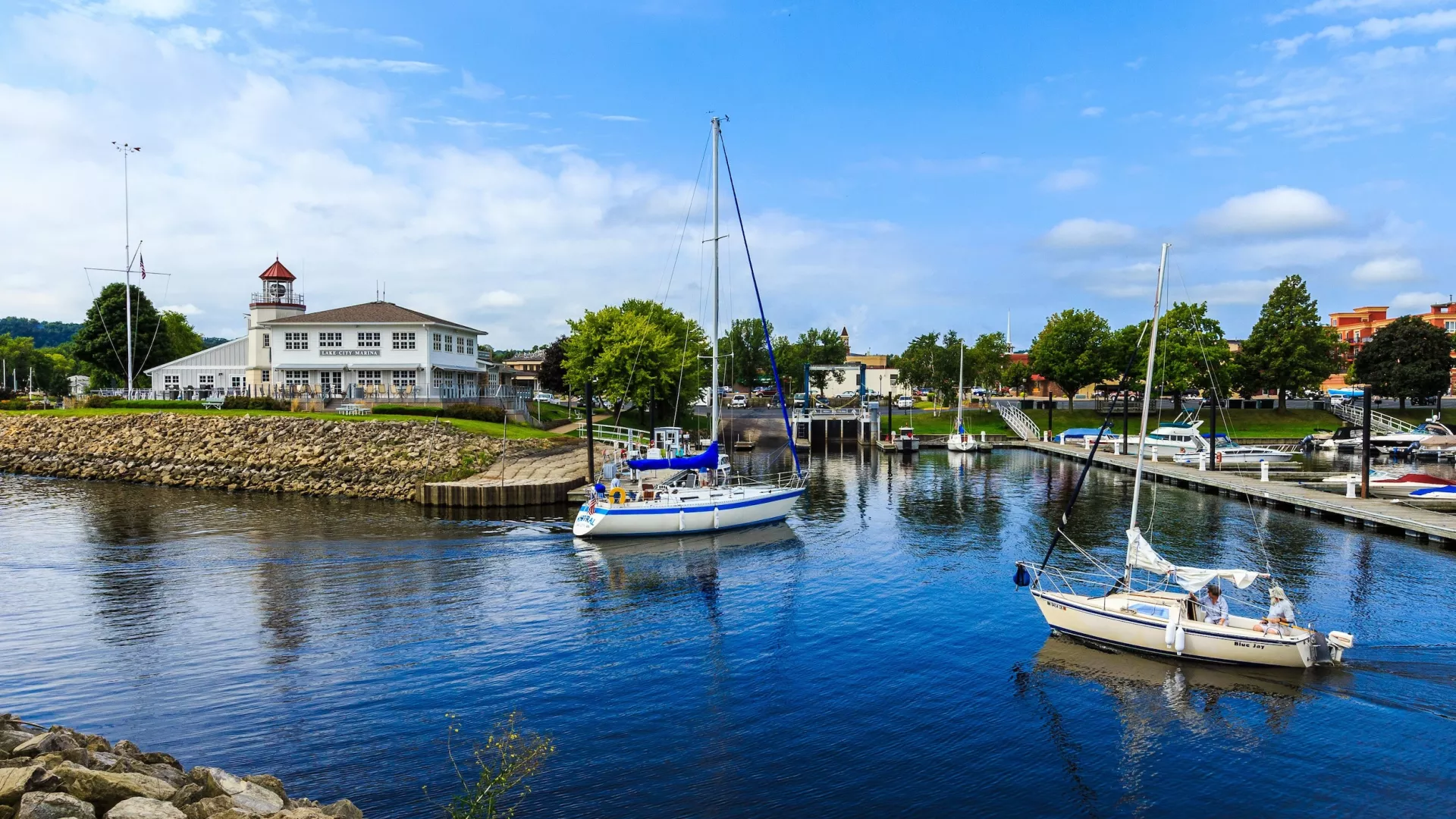 Lake City lighthouse and marina