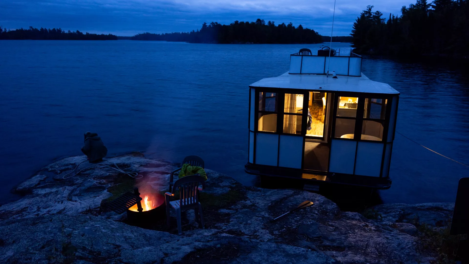 The sun sets over Voyageurs National Park
