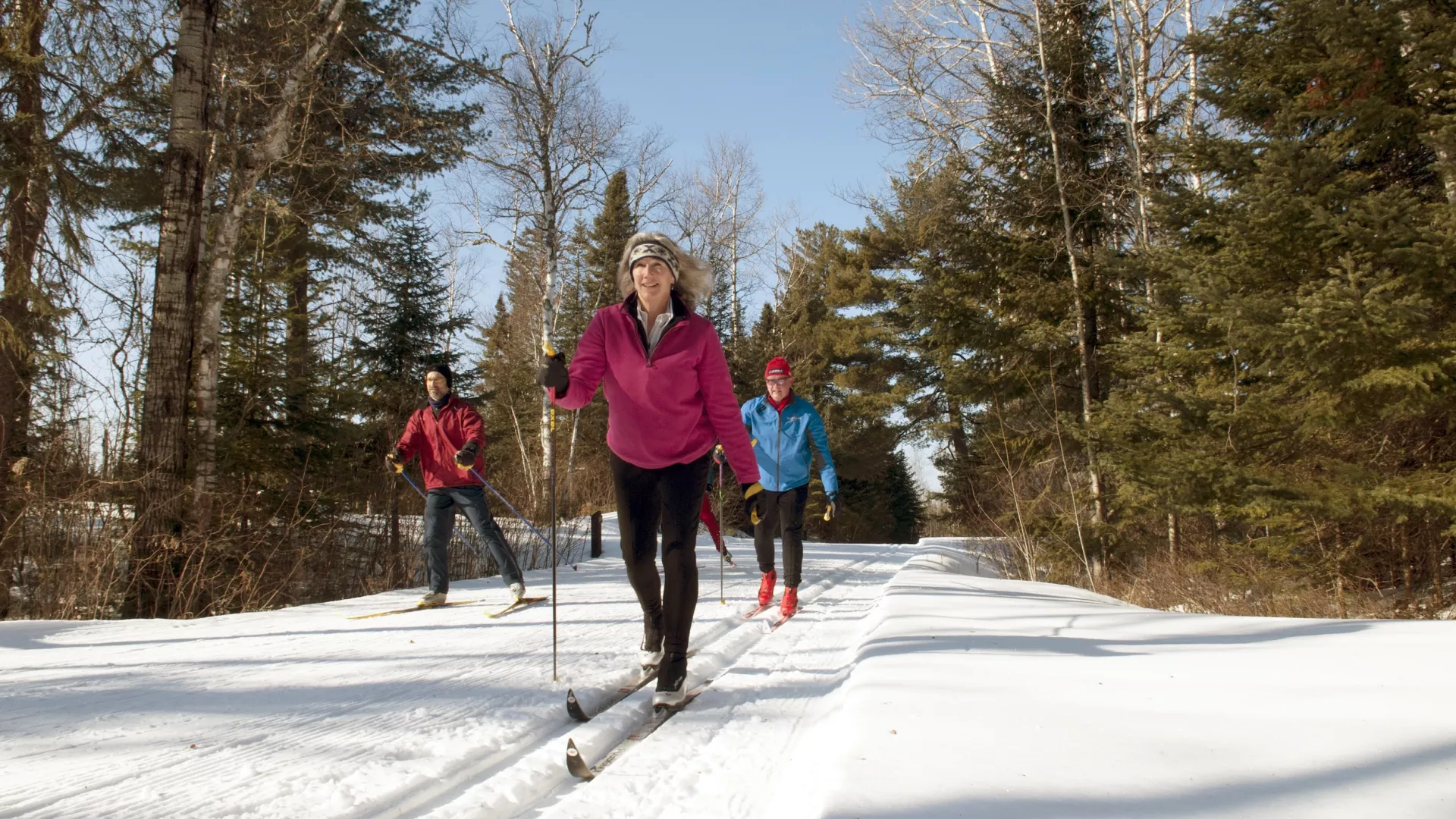 Cross-country skiers on the Gunflint Trail