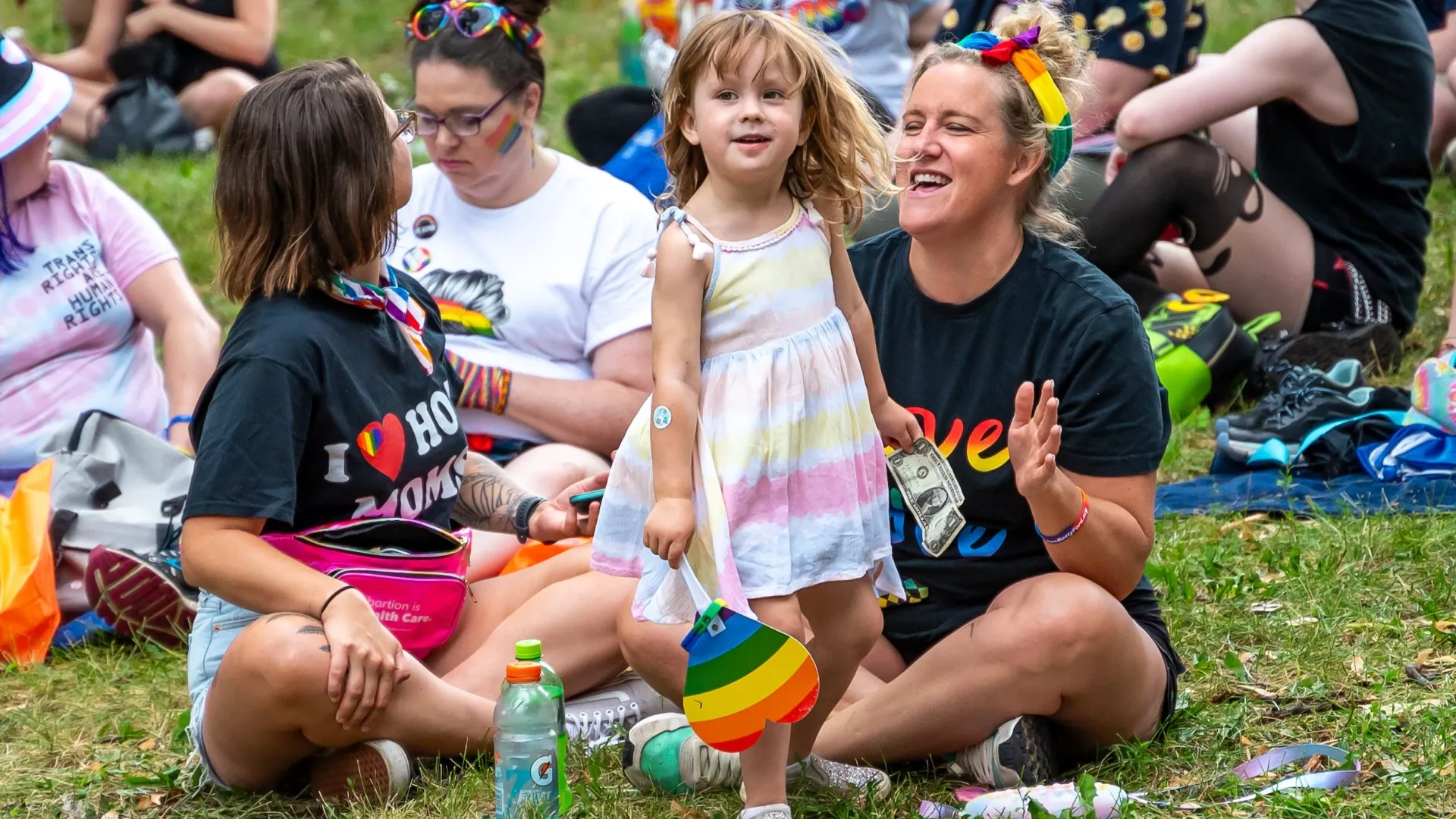 A family at the Twin Cities Pride Festival in Minneapolis
