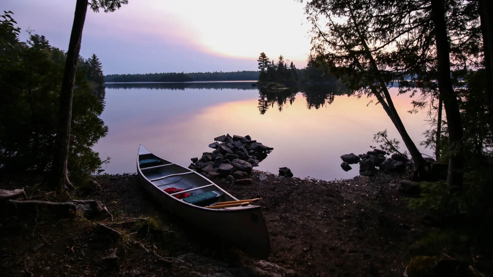 A sunrise in the Superior National Forest