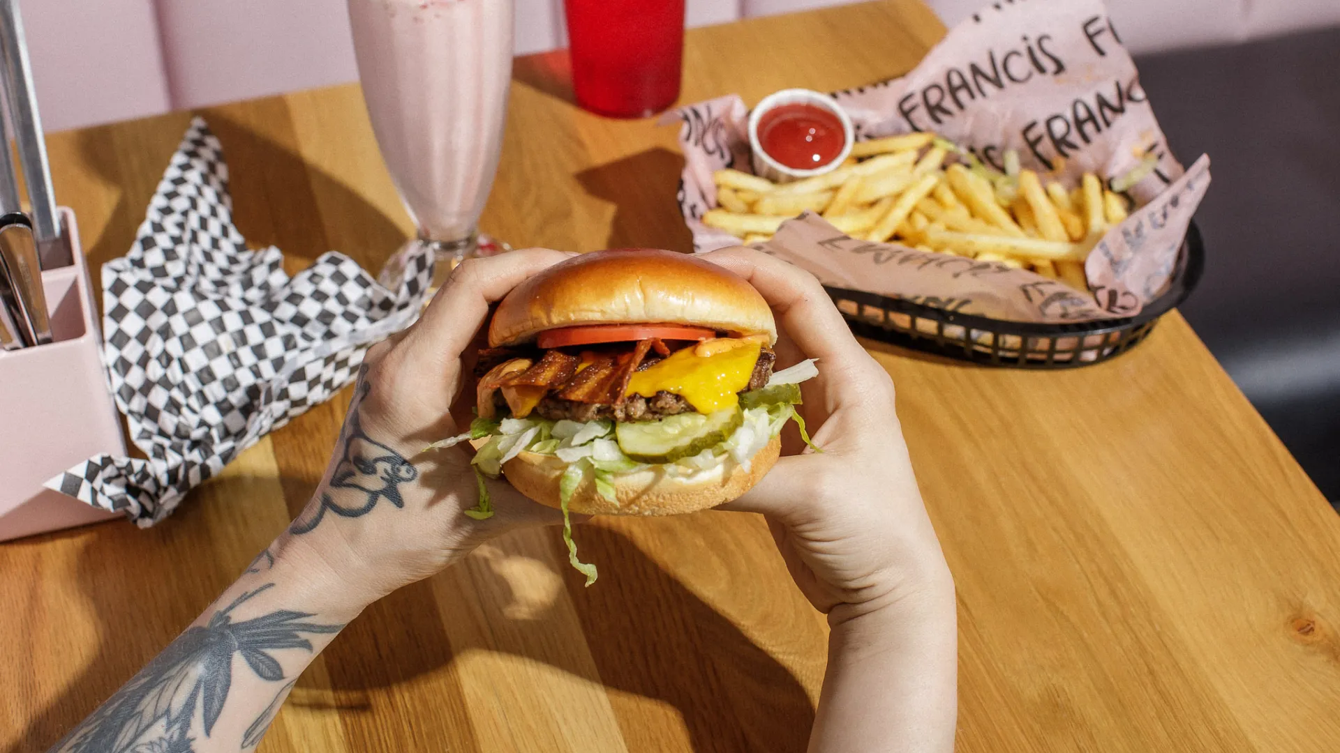 A vegan Juicy Lucy at Francis Burger Joint