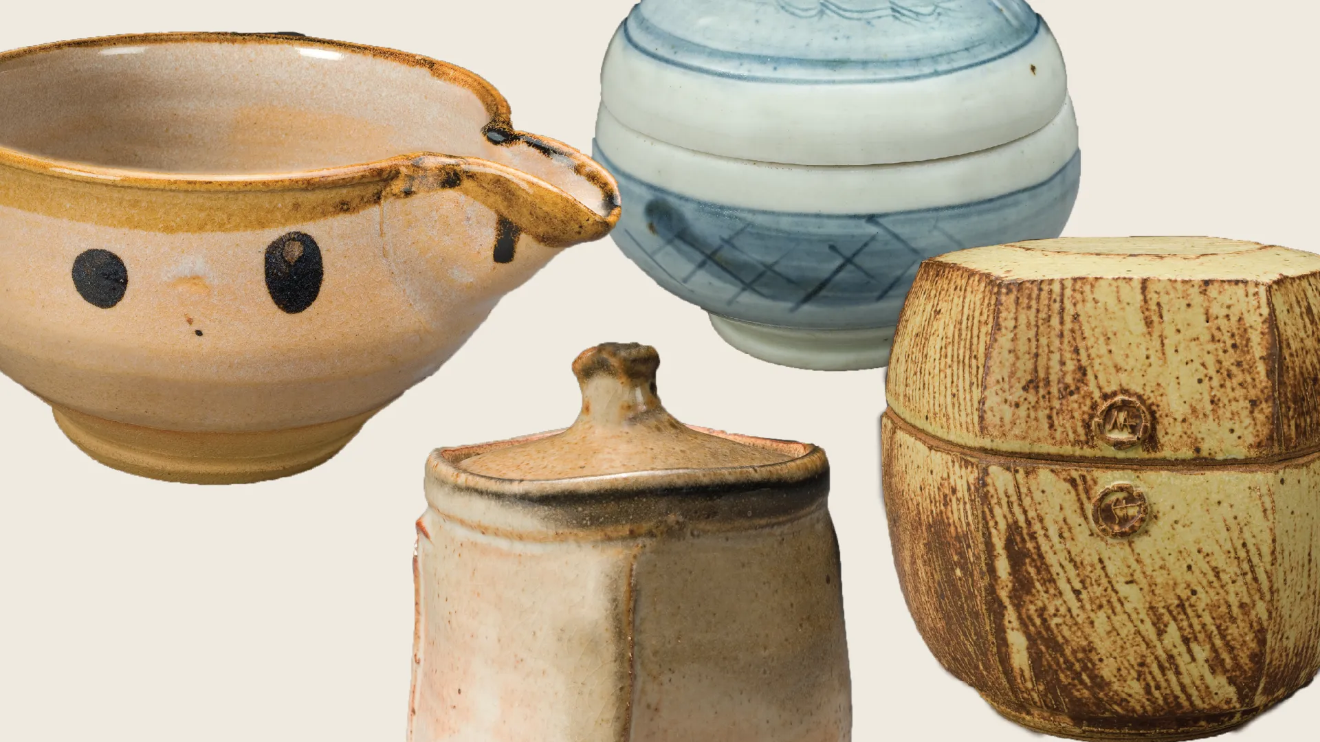 A collection of pieces from the National Council on Education for the Ceramic Arts