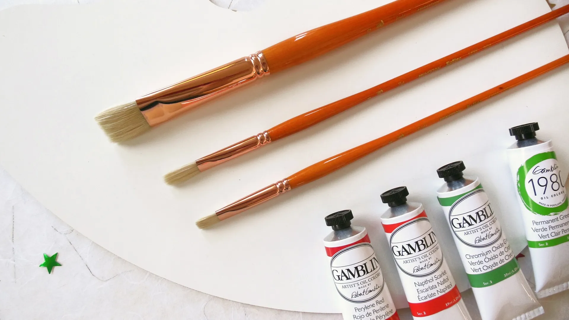 Art Materials flat lay of supplies