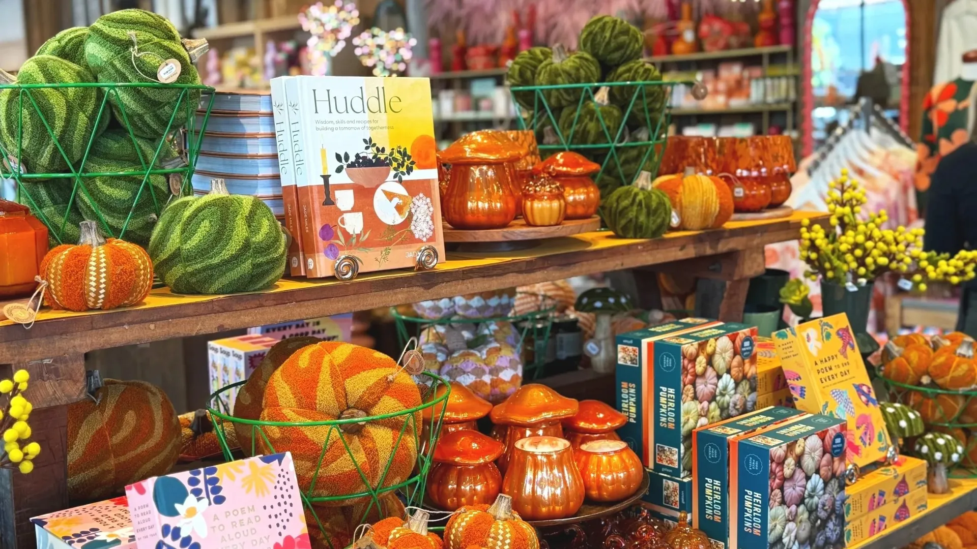 A fall product display at Patina