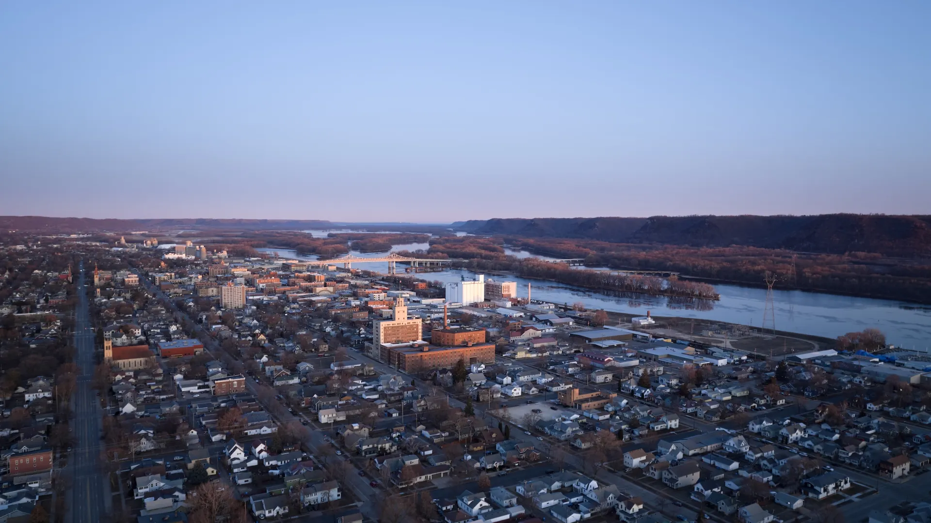 An aerial view of Winona
