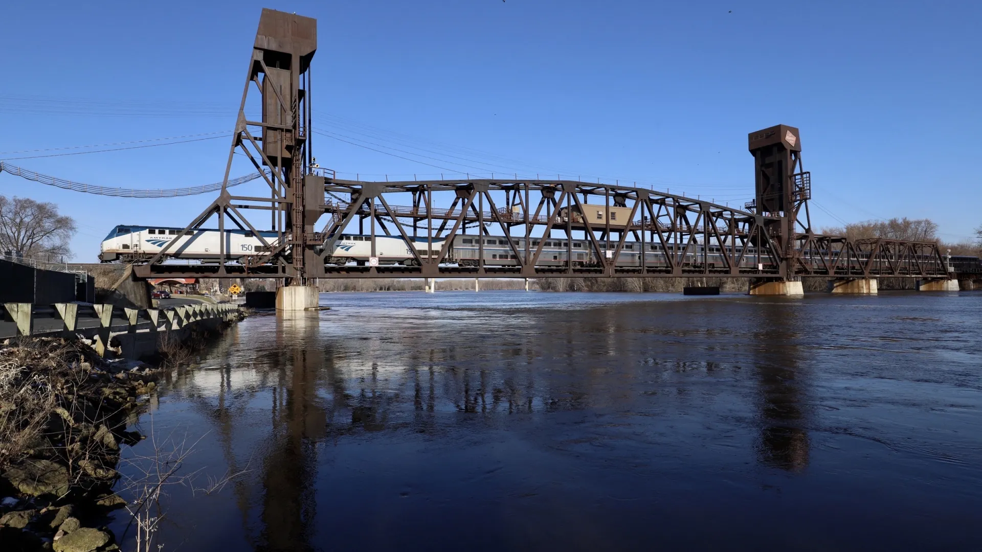 Amtrak's Empire Builder line crosses the Mississippi in Hastings