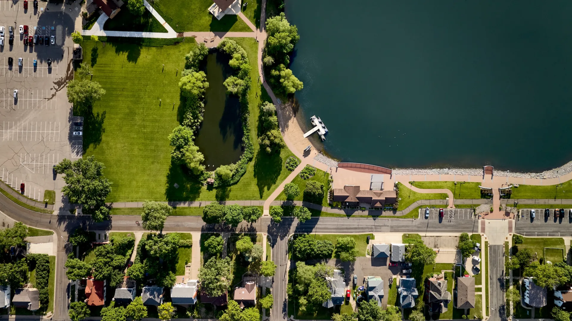 A drone shot of Microbiologics in St. Cloud