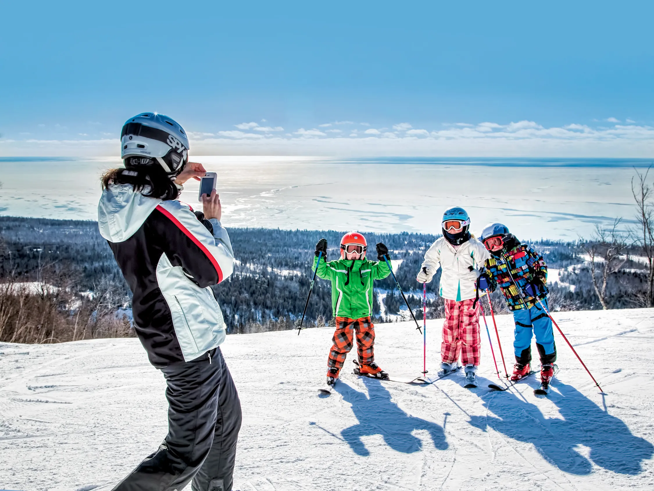 Family on top of Lutsen Mountains