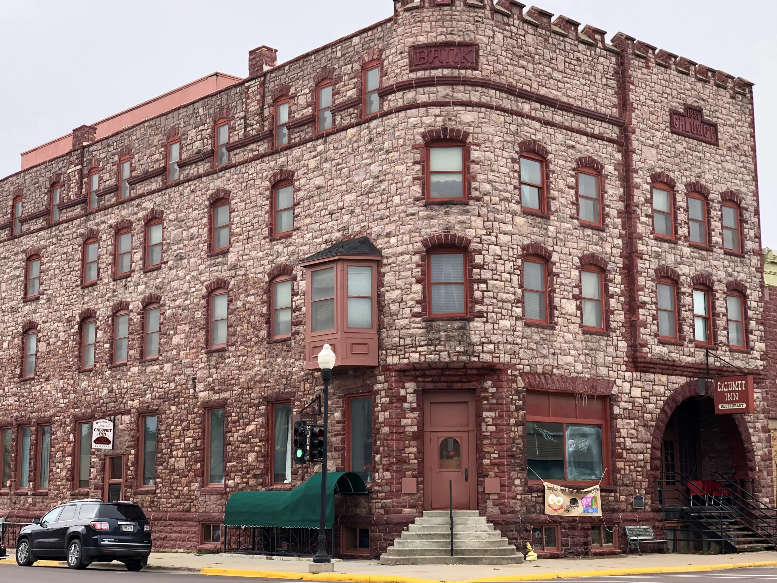 The castle like Calumet Inn Hotel in Pipestone