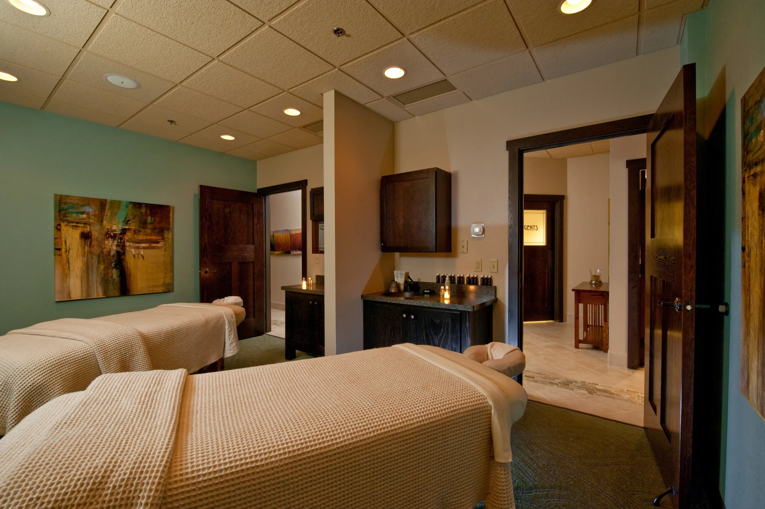 Couples massage room at Copper Door Spa