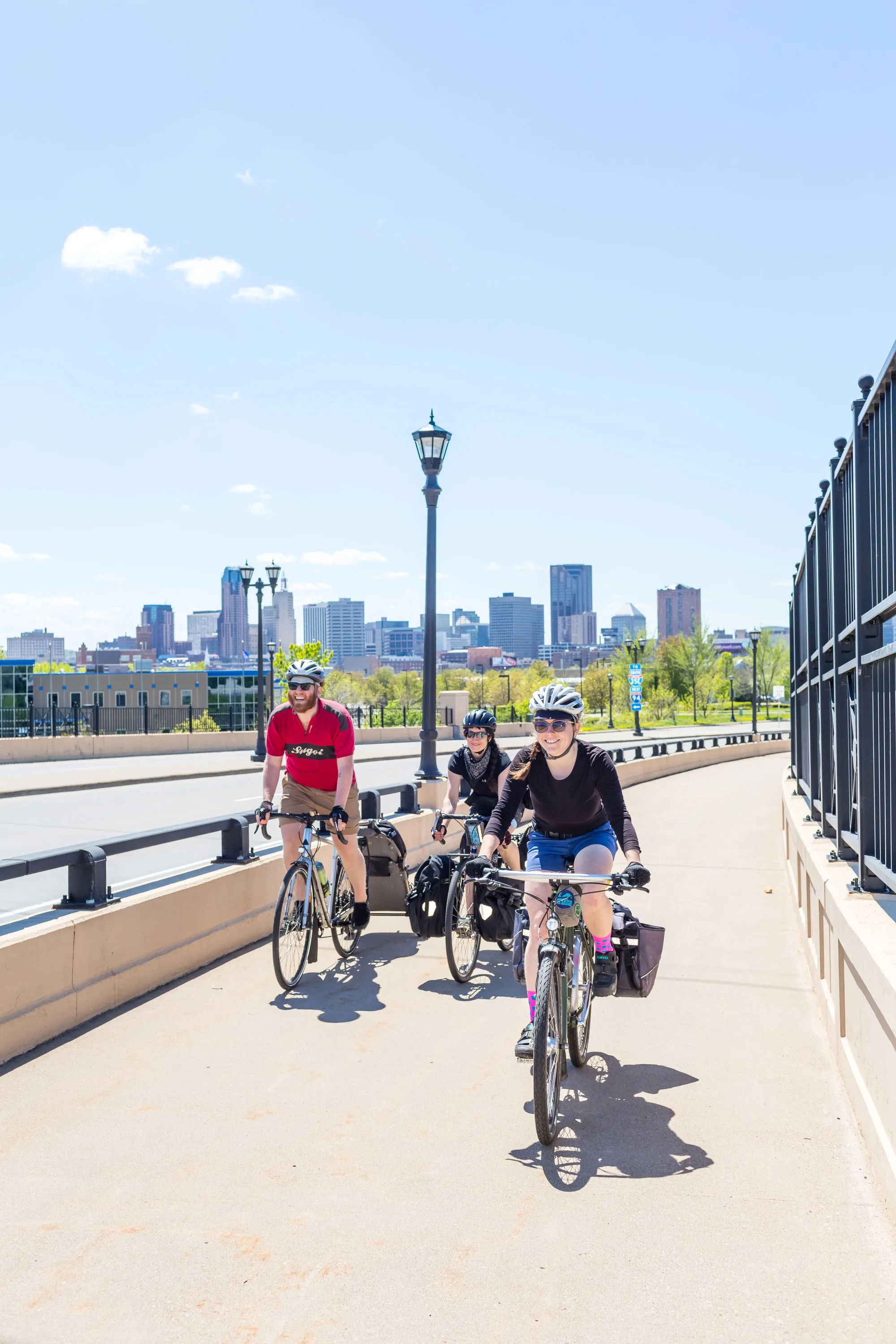 Bicyclists on Bruce Vento Trail in St. Paul
