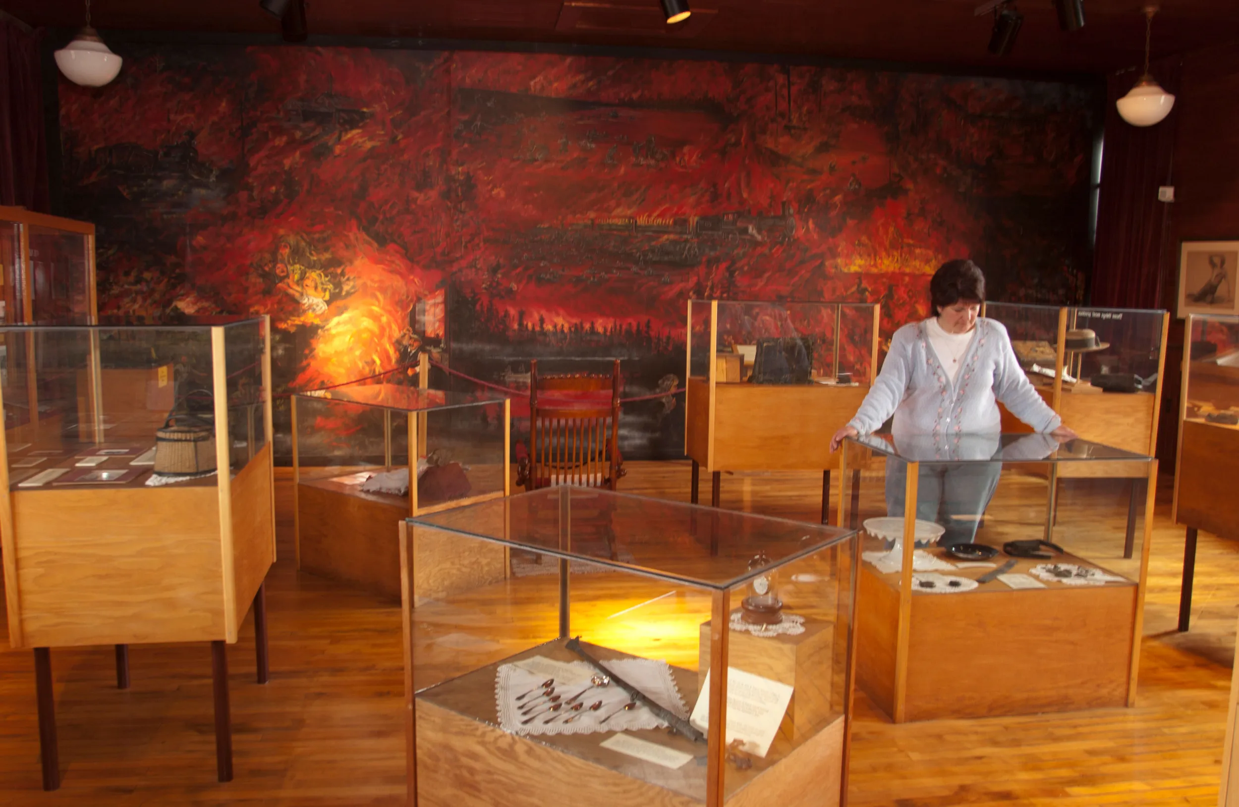 Woman at Hinckley Fire Museum