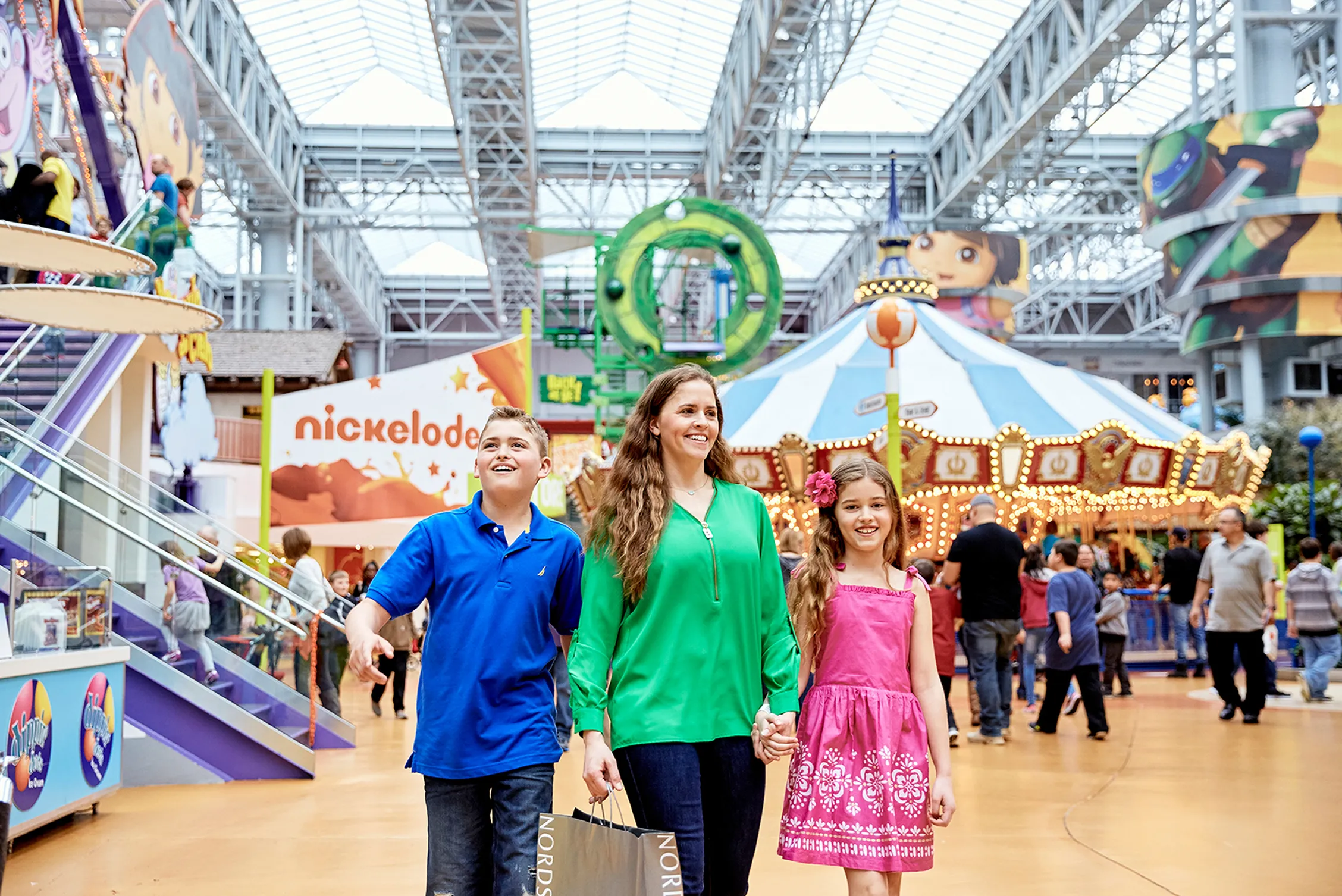 Family at Nickelodeon Universe at the Mall of America