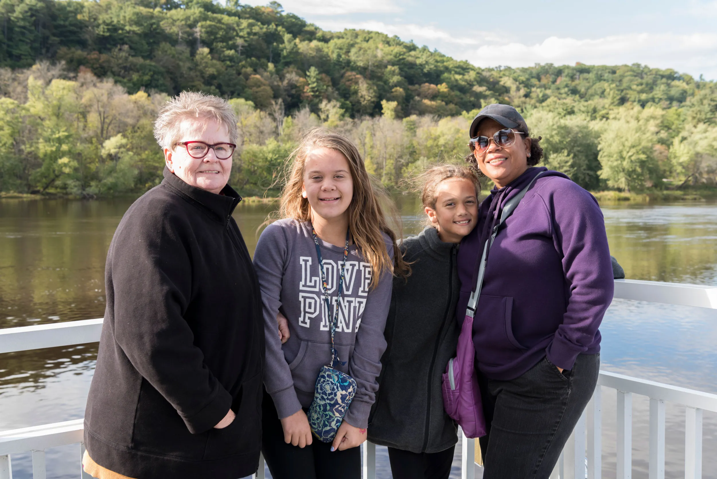 Multigenerational family on Taylors Falls Scenic Boat Tour