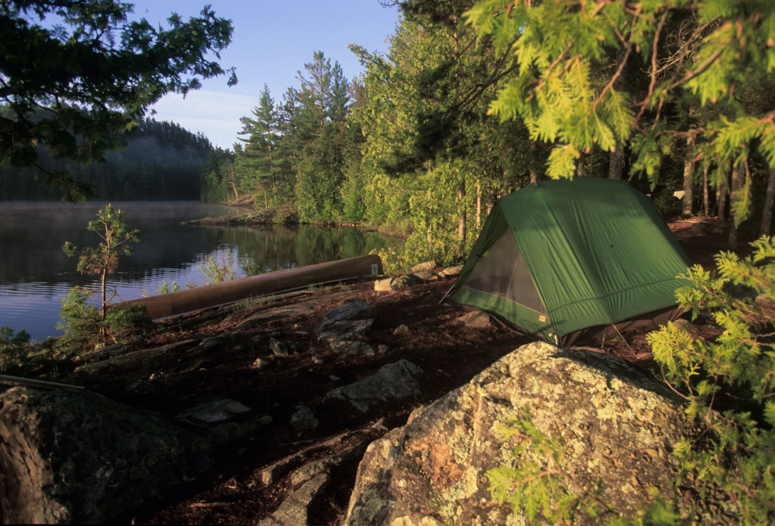 Tent campsite in the Boundary Waters