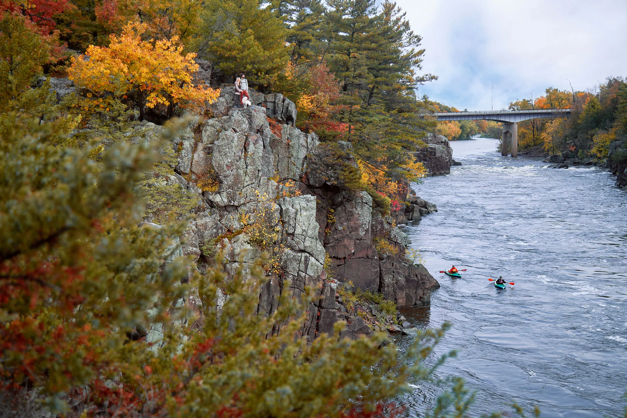 Taylors Falls Interstate State Park fall couple hiking