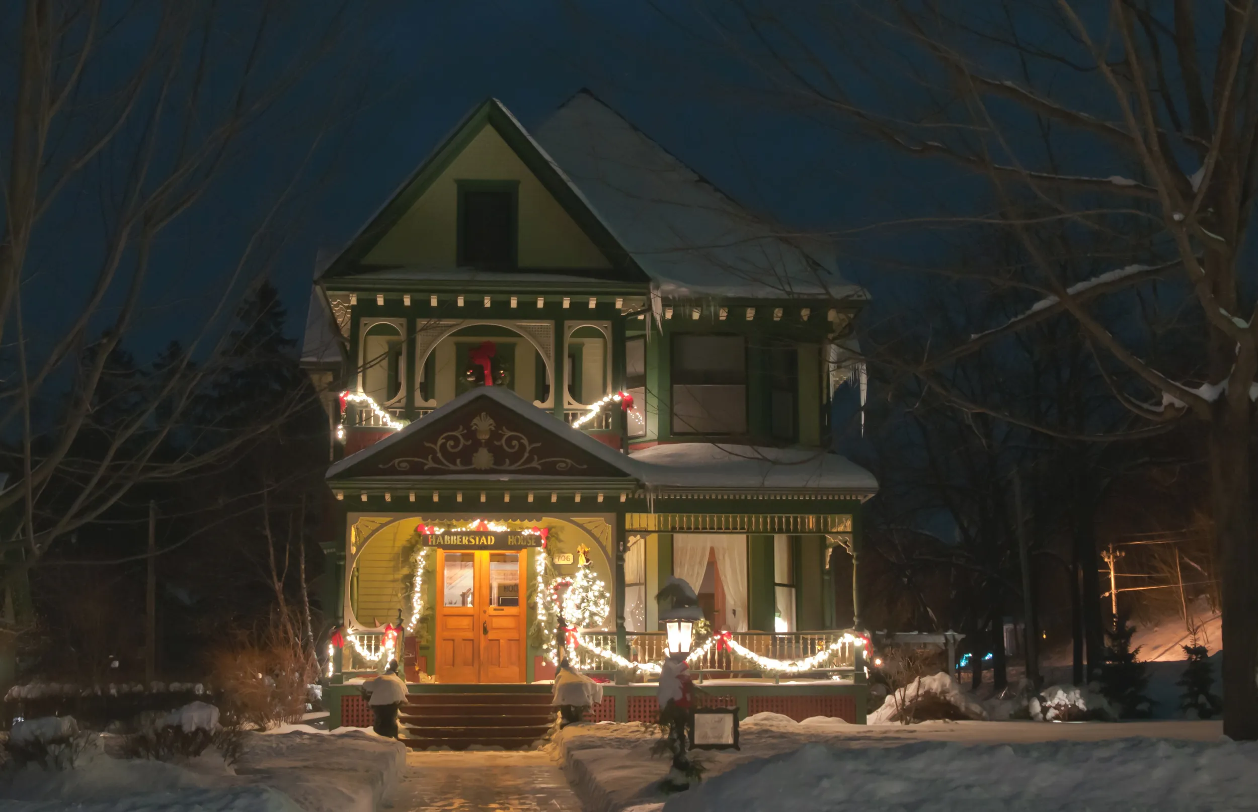 Victorian home decorated for Christmas