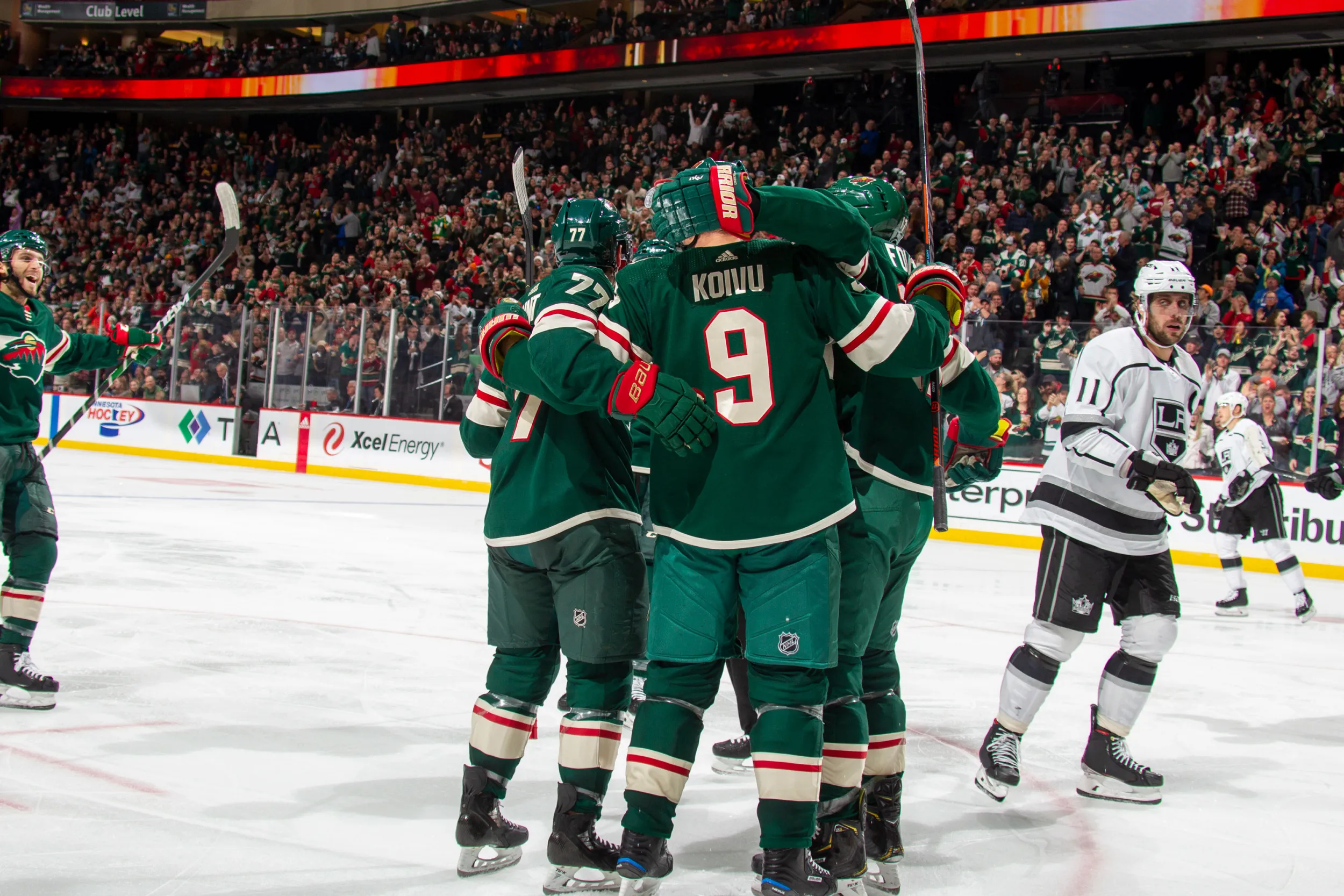 Minnesota Wild celebrate after a goal