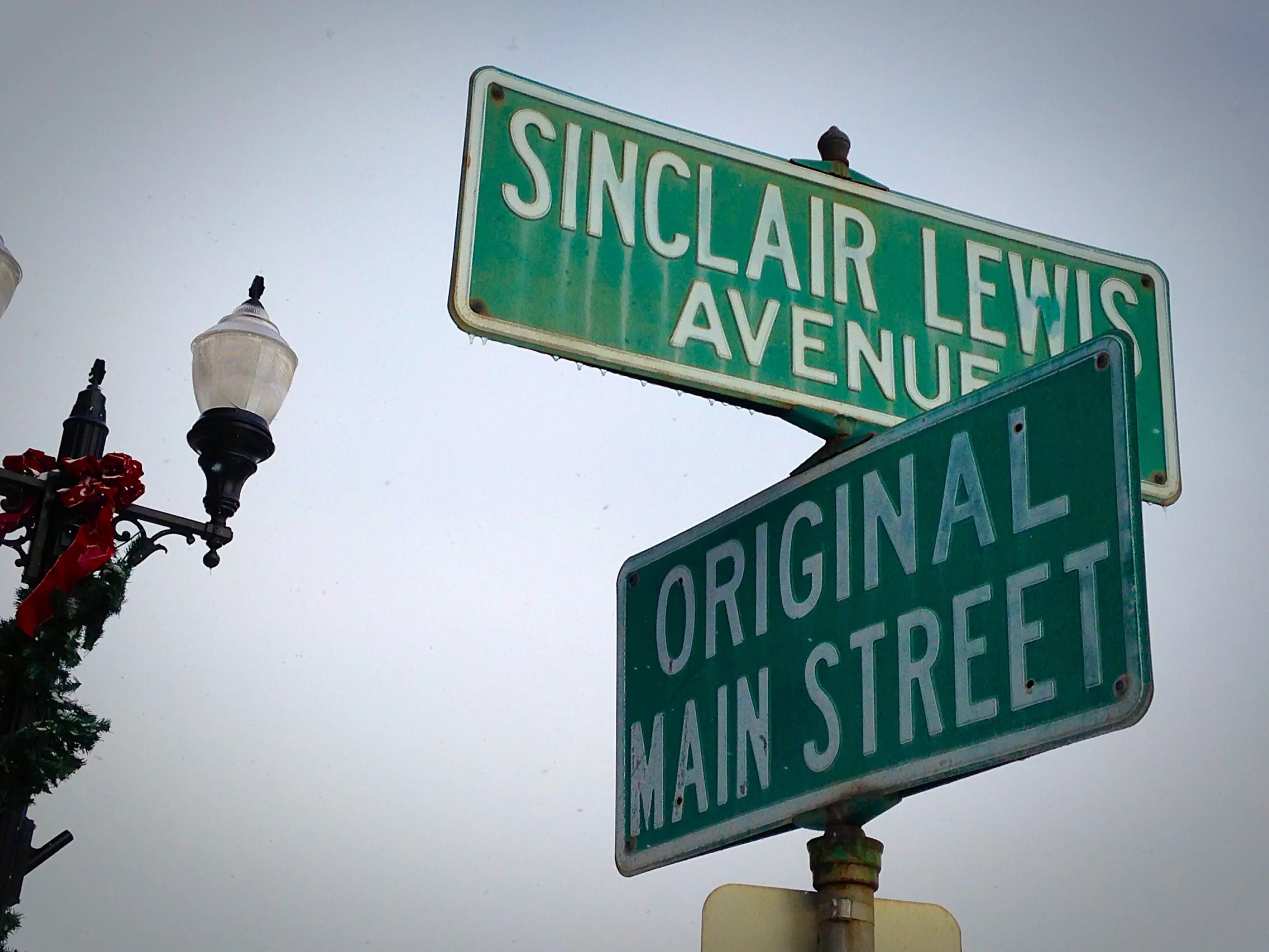 Sinclair Lewis and Main Street signs in Sauk Centre