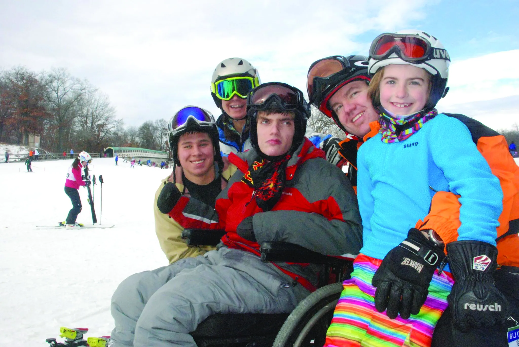 Family of skiers at Buck Hill ski area