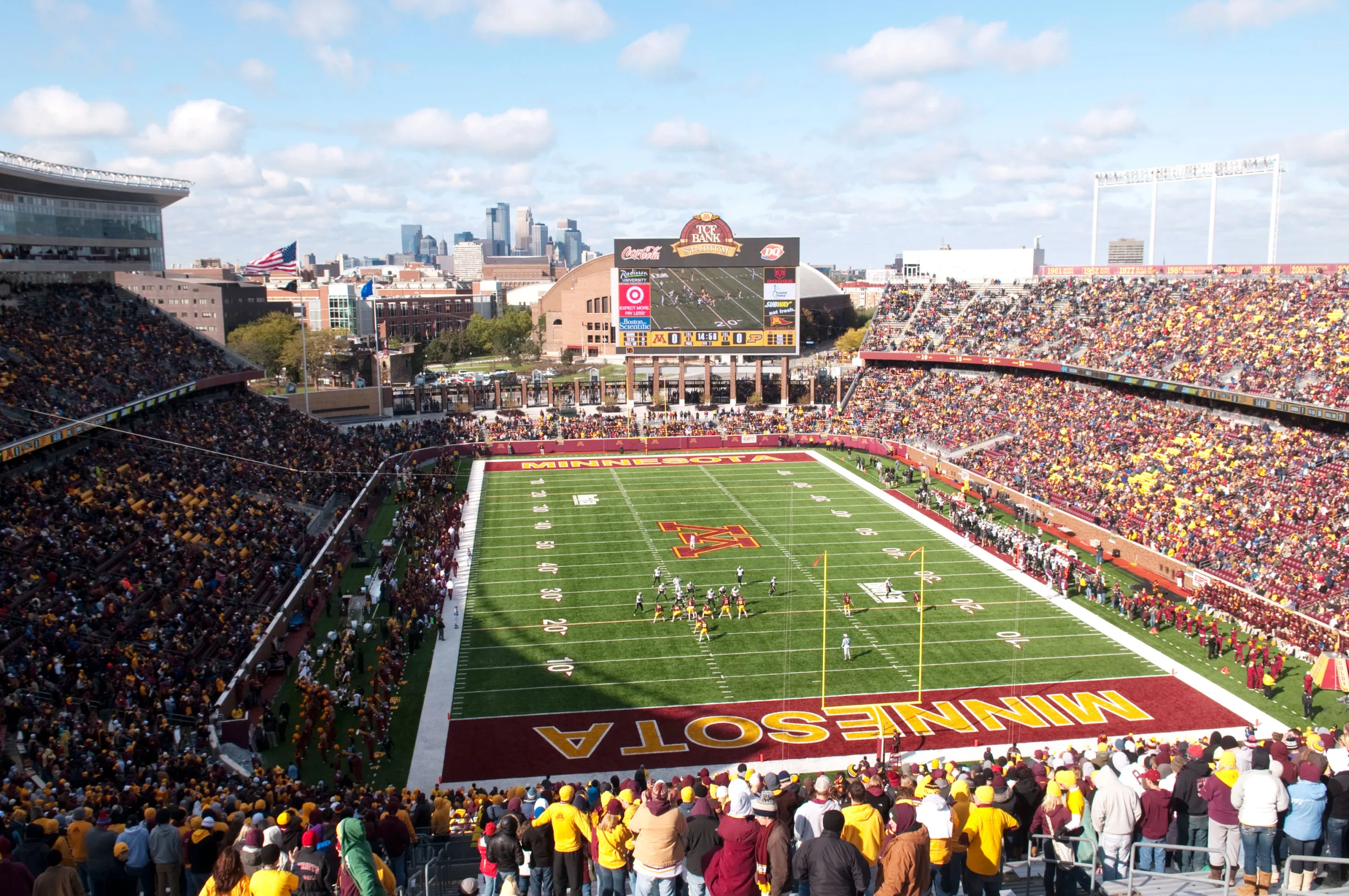Minnesota Golden Gophers play at Huntington Bank Stadium