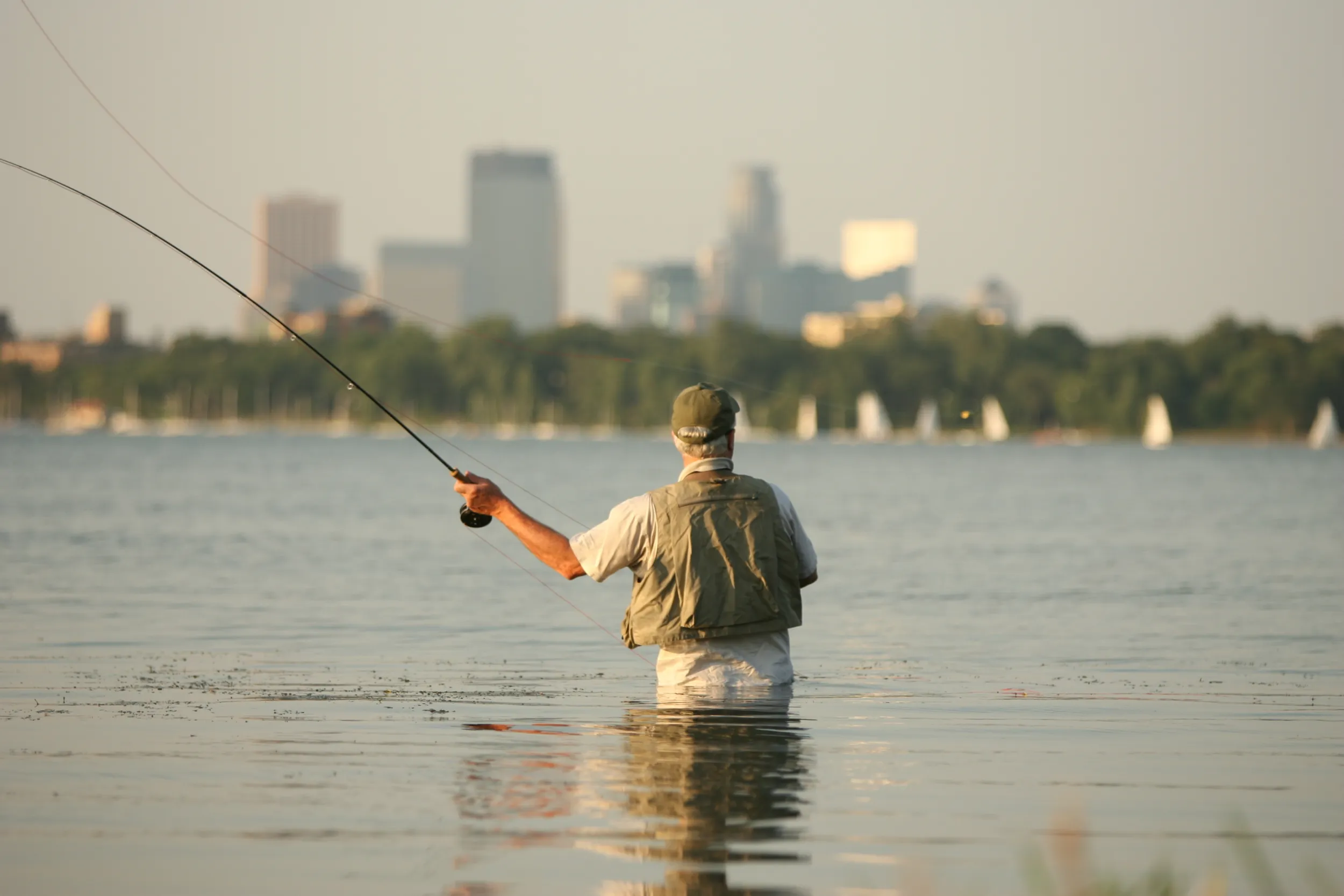 Fly fishing in Bde Maka Ska