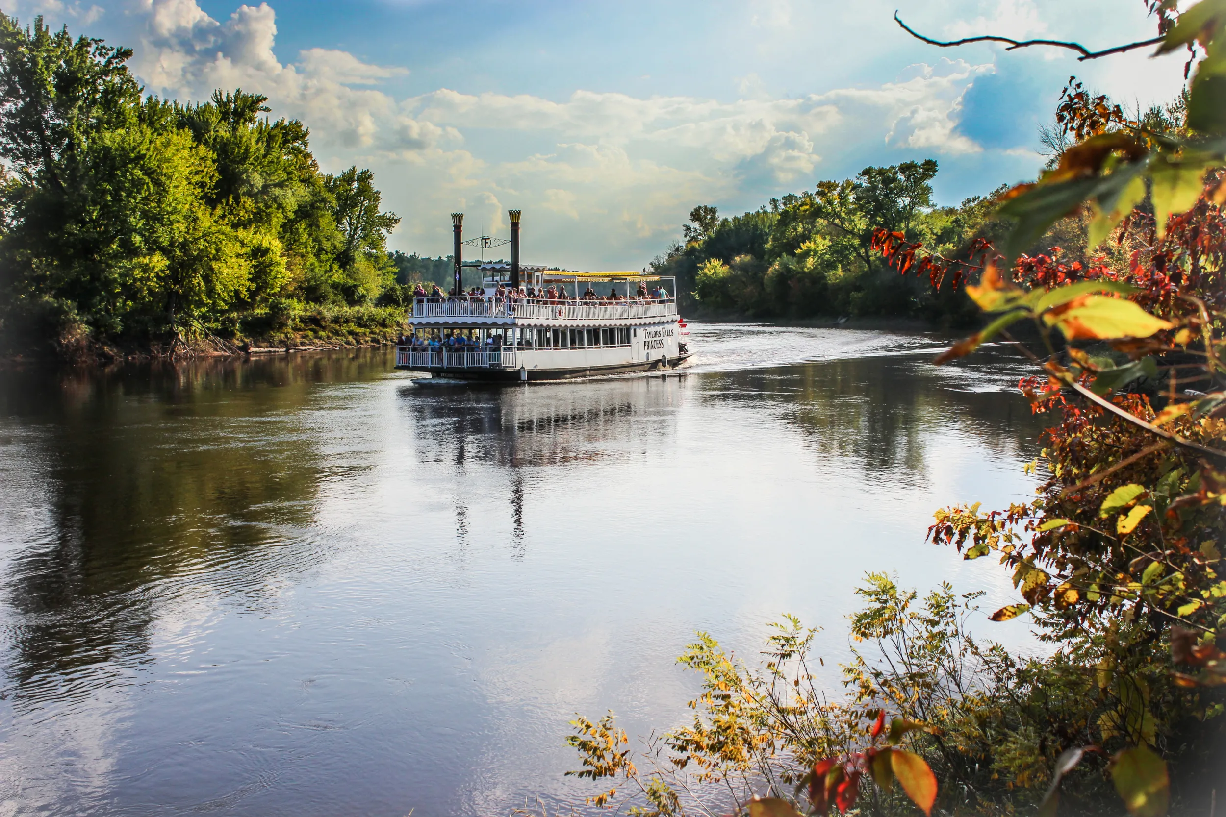 A paddleboat tour on the St. Croix River in early fall