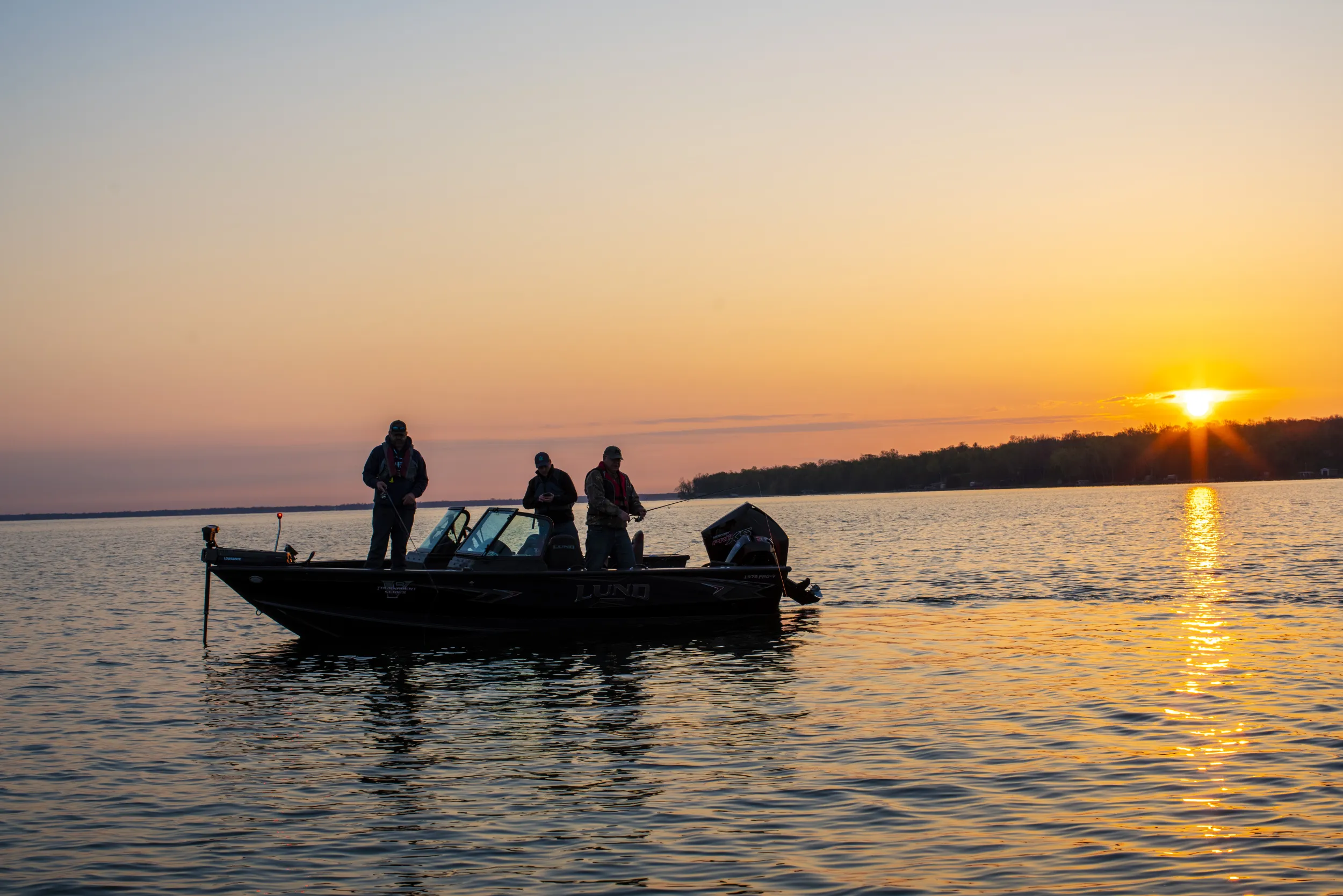 Fishing at sunrise at the 2021 Governor's Fishing Opener