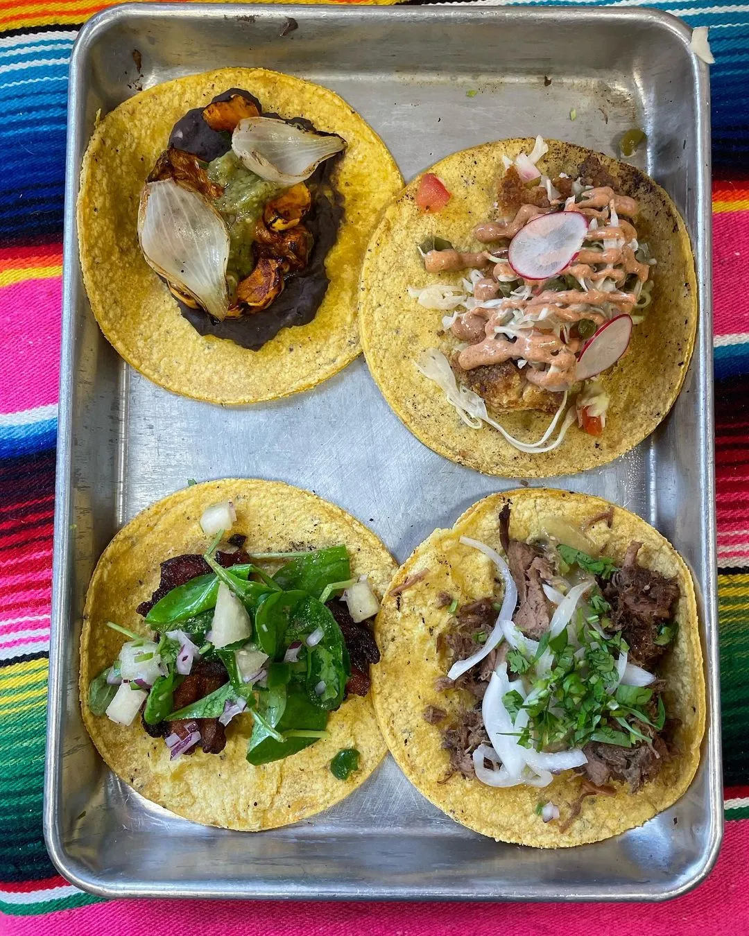 Four different tacos from Nixta