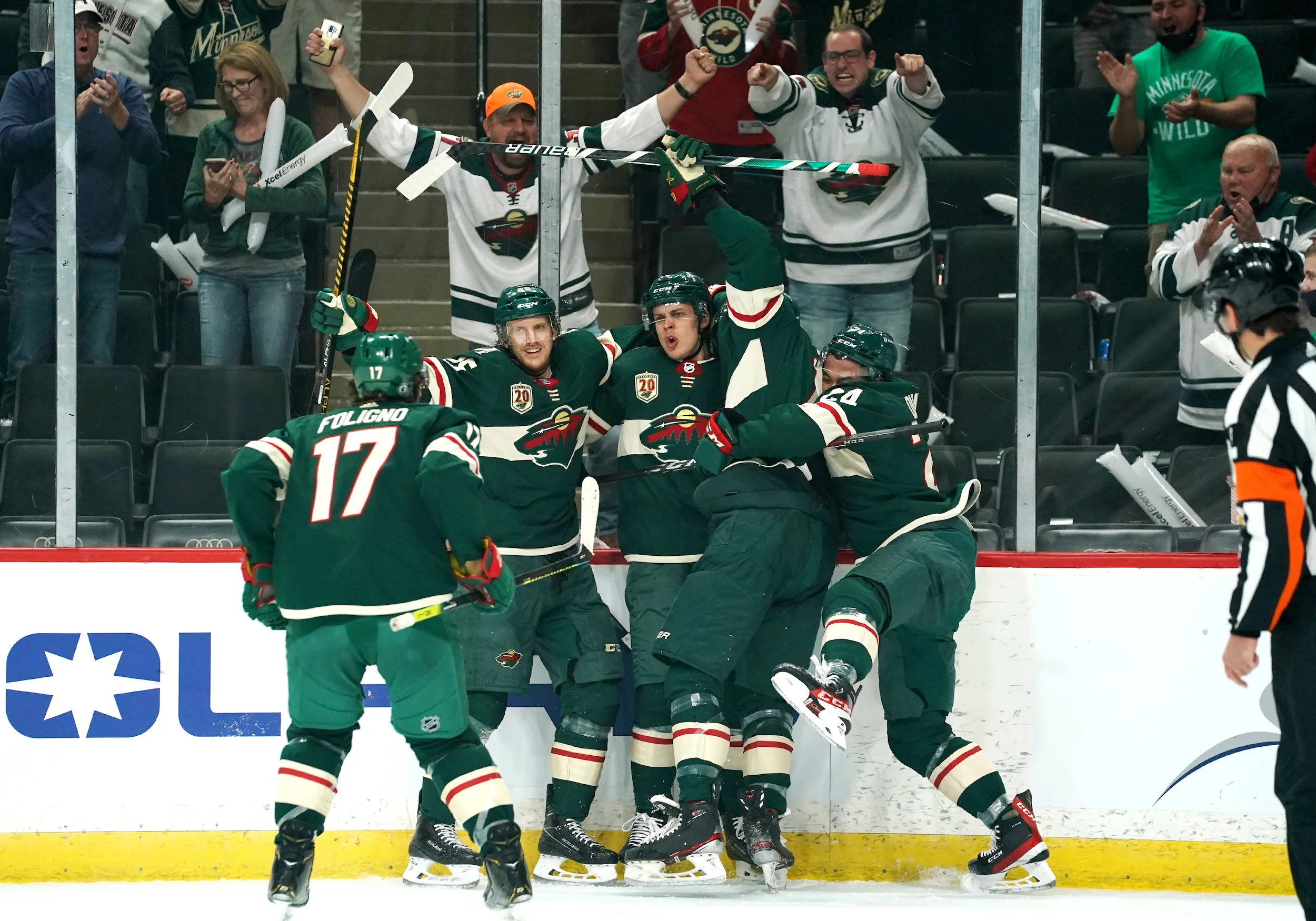 Minnesota Wild celebrate a goal